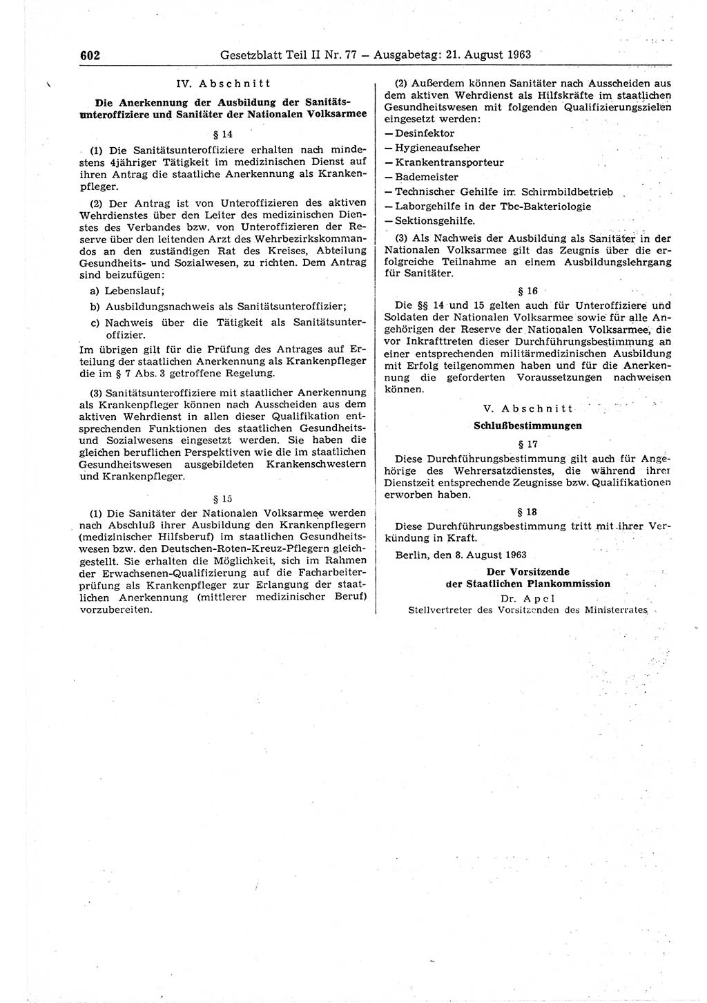 Gesetzblatt (GBl.) der Deutschen Demokratischen Republik (DDR) Teil ⅠⅠ 1963, Seite 602 (GBl. DDR ⅠⅠ 1963, S. 602)