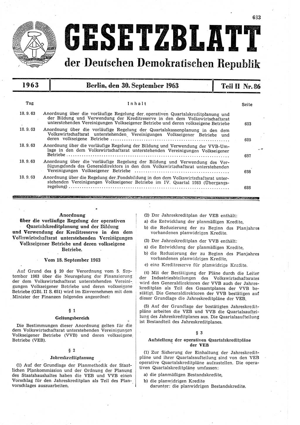 Gesetzblatt (GBl.) der Deutschen Demokratischen Republik (DDR) Teil ⅠⅠ 1963, Seite 683 (GBl. DDR ⅠⅠ 1963, S. 683)