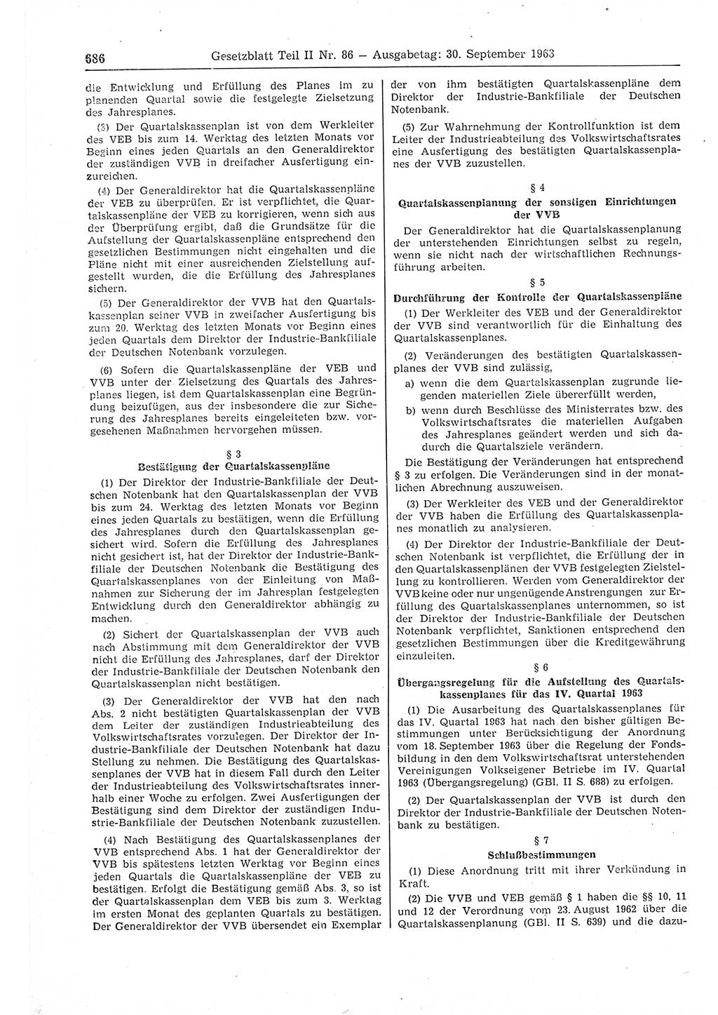 Gesetzblatt (GBl.) der Deutschen Demokratischen Republik (DDR) Teil ⅠⅠ 1963, Seite 686 (GBl. DDR ⅠⅠ 1963, S. 686)