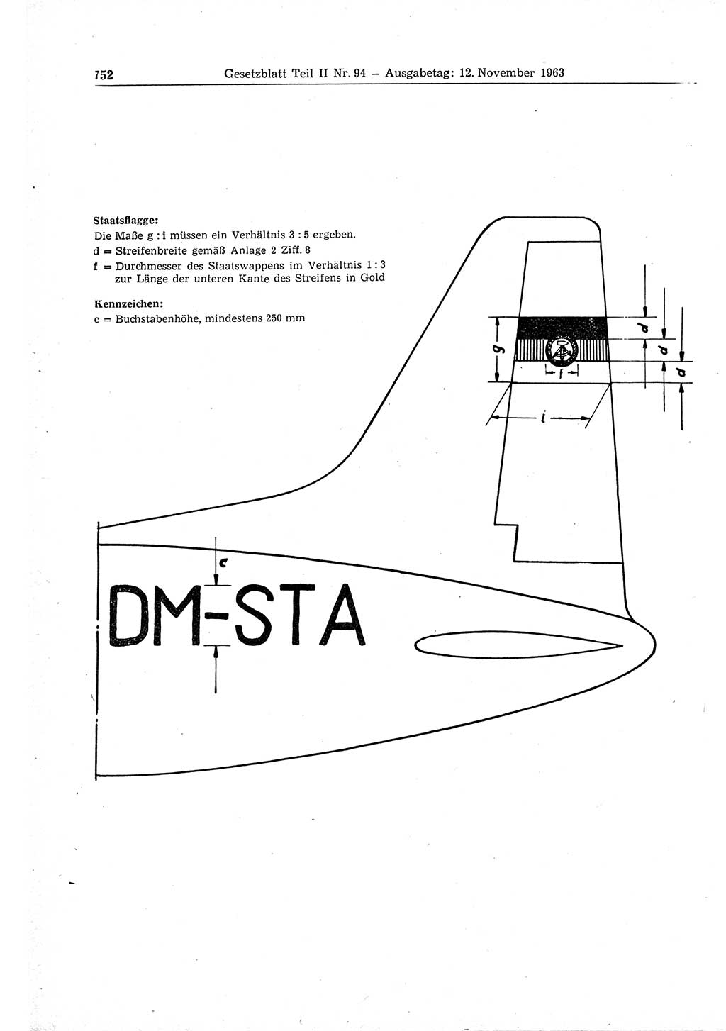 Gesetzblatt (GBl.) der Deutschen Demokratischen Republik (DDR) Teil ⅠⅠ 1963, Seite 752 (GBl. DDR ⅠⅠ 1963, S. 752)