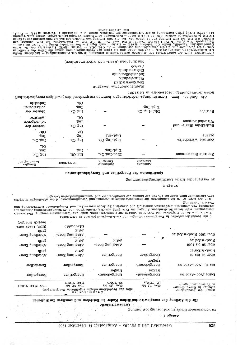 Gesetzblatt (GBl.) der Deutschen Demokratischen Republik (DDR) Teil ⅠⅠ 1963, Seite 819 (GBl. DDR ⅠⅠ 1963, S. 819)