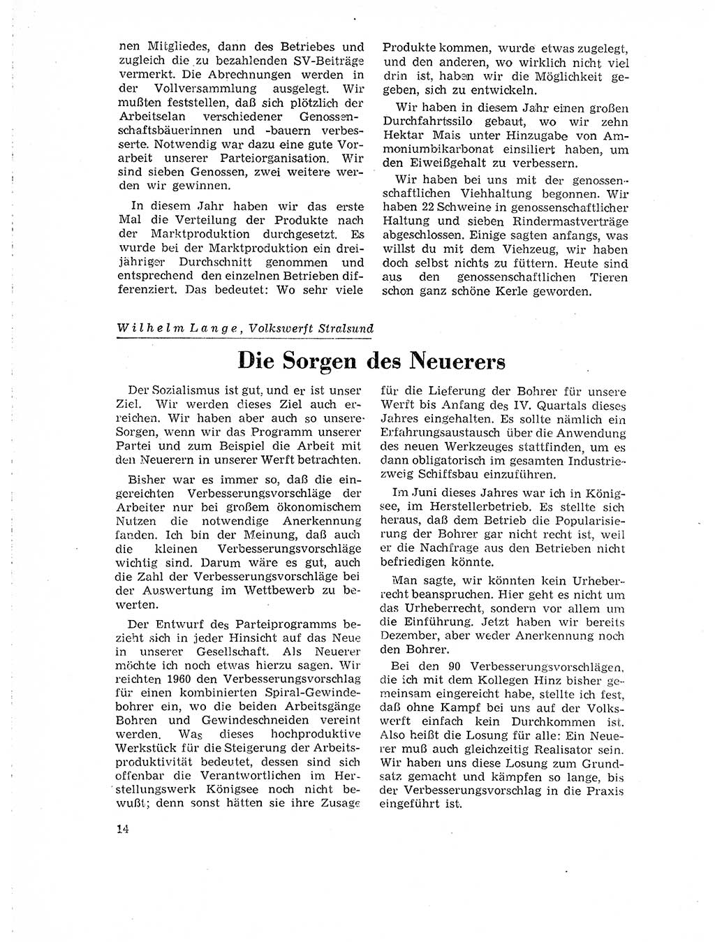 Neuer Weg (NW), Organ des Zentralkomitees (ZK) der SED (Sozialistische Einheitspartei Deutschlands) für Fragen des Parteilebens, 18. Jahrgang [Deutsche Demokratische Republik (DDR)] 1963, Seite 14 (NW ZK SED DDR 1963, S. 14)