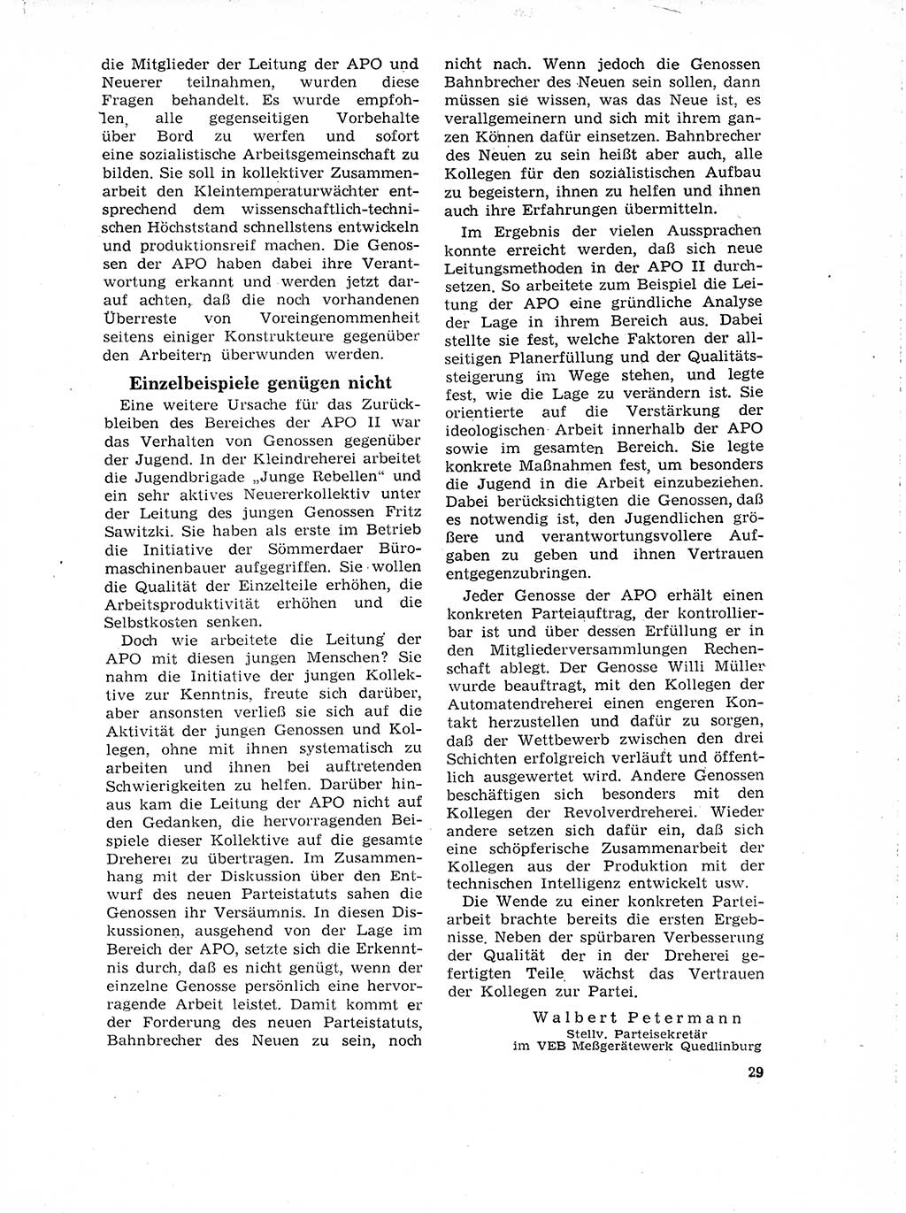 Neuer Weg (NW), Organ des Zentralkomitees (ZK) der SED (Sozialistische Einheitspartei Deutschlands) für Fragen des Parteilebens, 18. Jahrgang [Deutsche Demokratische Republik (DDR)] 1963, Seite 29 (NW ZK SED DDR 1963, S. 29)