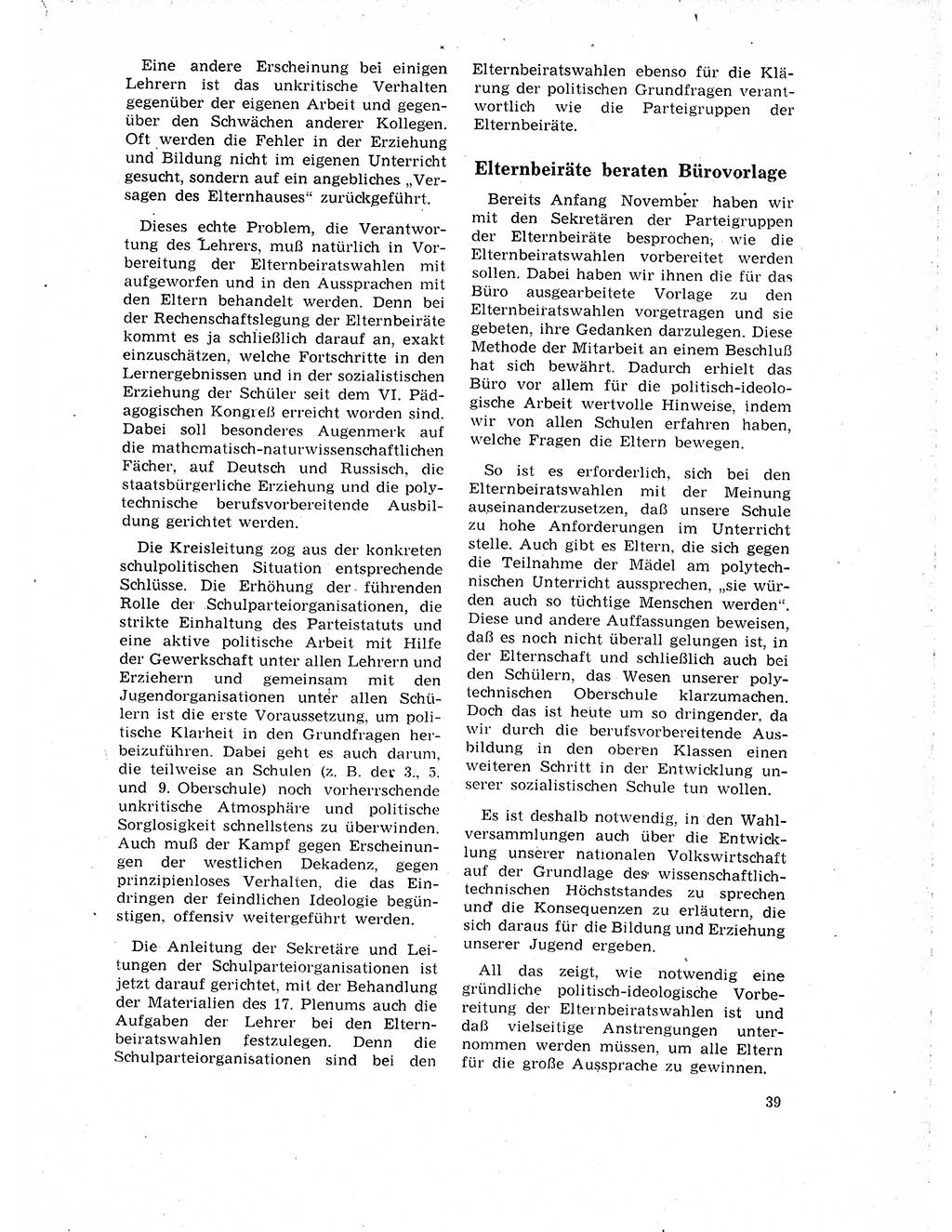 Neuer Weg (NW), Organ des Zentralkomitees (ZK) der SED (Sozialistische Einheitspartei Deutschlands) für Fragen des Parteilebens, 18. Jahrgang [Deutsche Demokratische Republik (DDR)] 1963, Seite 39 (NW ZK SED DDR 1963, S. 39)