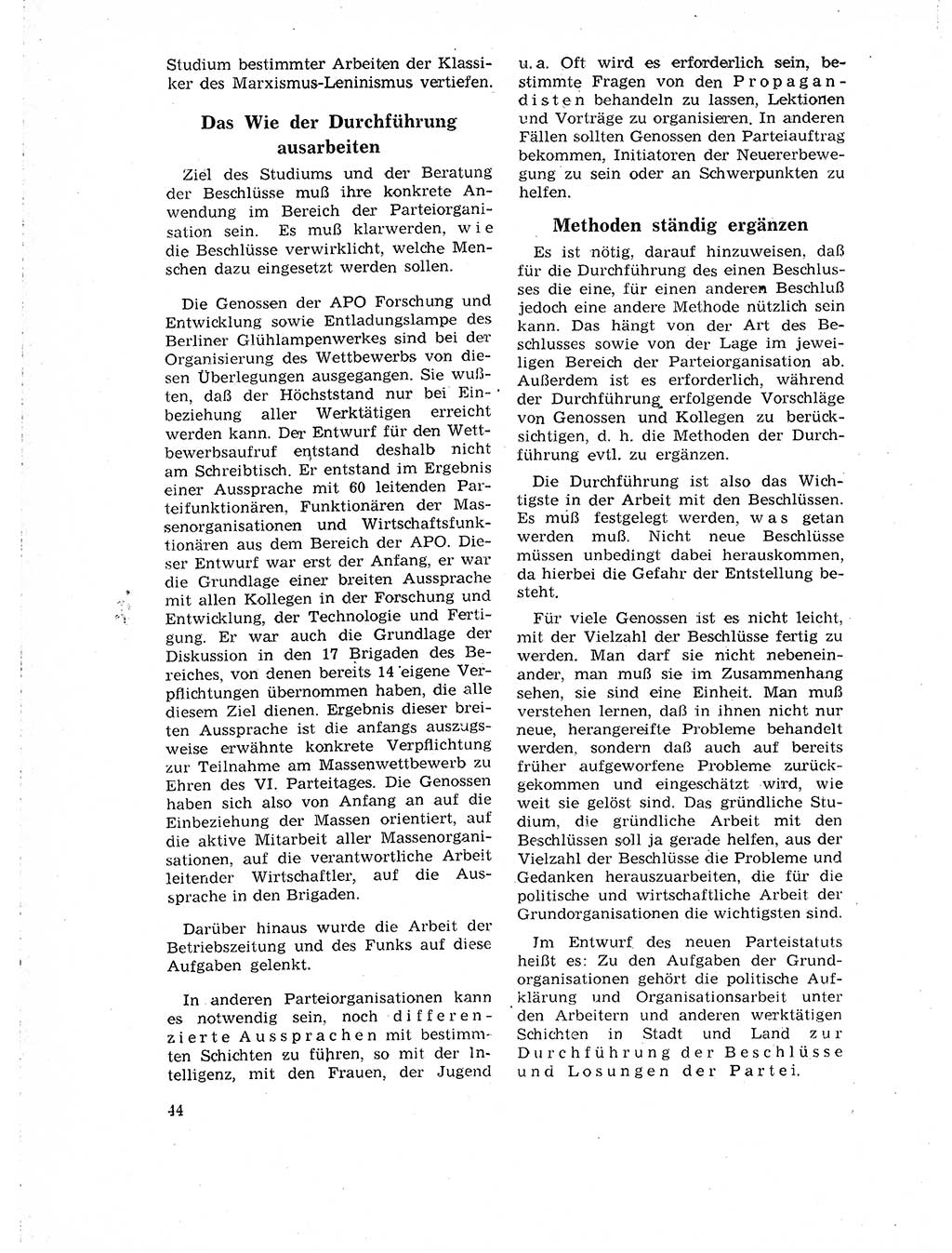 Neuer Weg (NW), Organ des Zentralkomitees (ZK) der SED (Sozialistische Einheitspartei Deutschlands) für Fragen des Parteilebens, 18. Jahrgang [Deutsche Demokratische Republik (DDR)] 1963, Seite 44 (NW ZK SED DDR 1963, S. 44)
