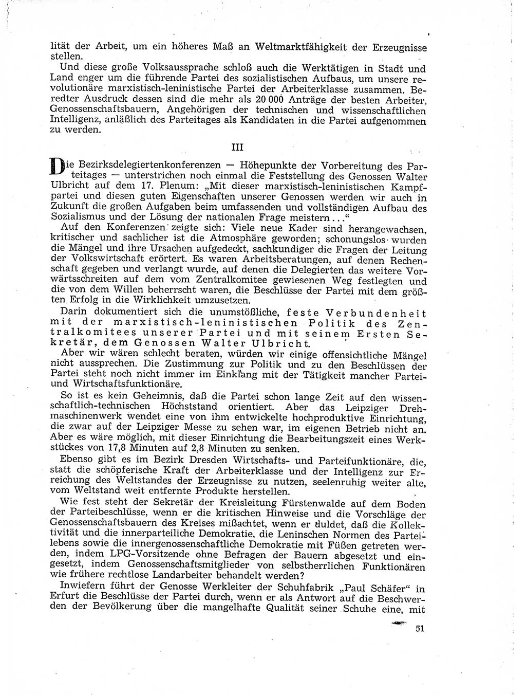 Neuer Weg (NW), Organ des Zentralkomitees (ZK) der SED (Sozialistische Einheitspartei Deutschlands) für Fragen des Parteilebens, 18. Jahrgang [Deutsche Demokratische Republik (DDR)] 1963, Seite 51 (NW ZK SED DDR 1963, S. 51)