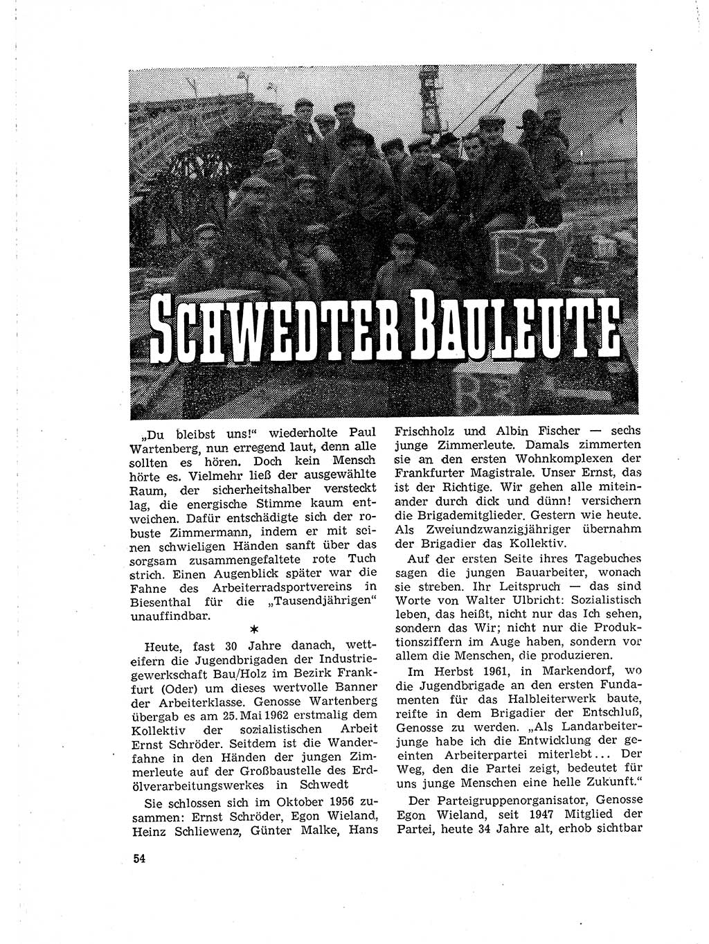 Neuer Weg (NW), Organ des Zentralkomitees (ZK) der SED (Sozialistische Einheitspartei Deutschlands) für Fragen des Parteilebens, 18. Jahrgang [Deutsche Demokratische Republik (DDR)] 1963, Seite 54 (NW ZK SED DDR 1963, S. 54)