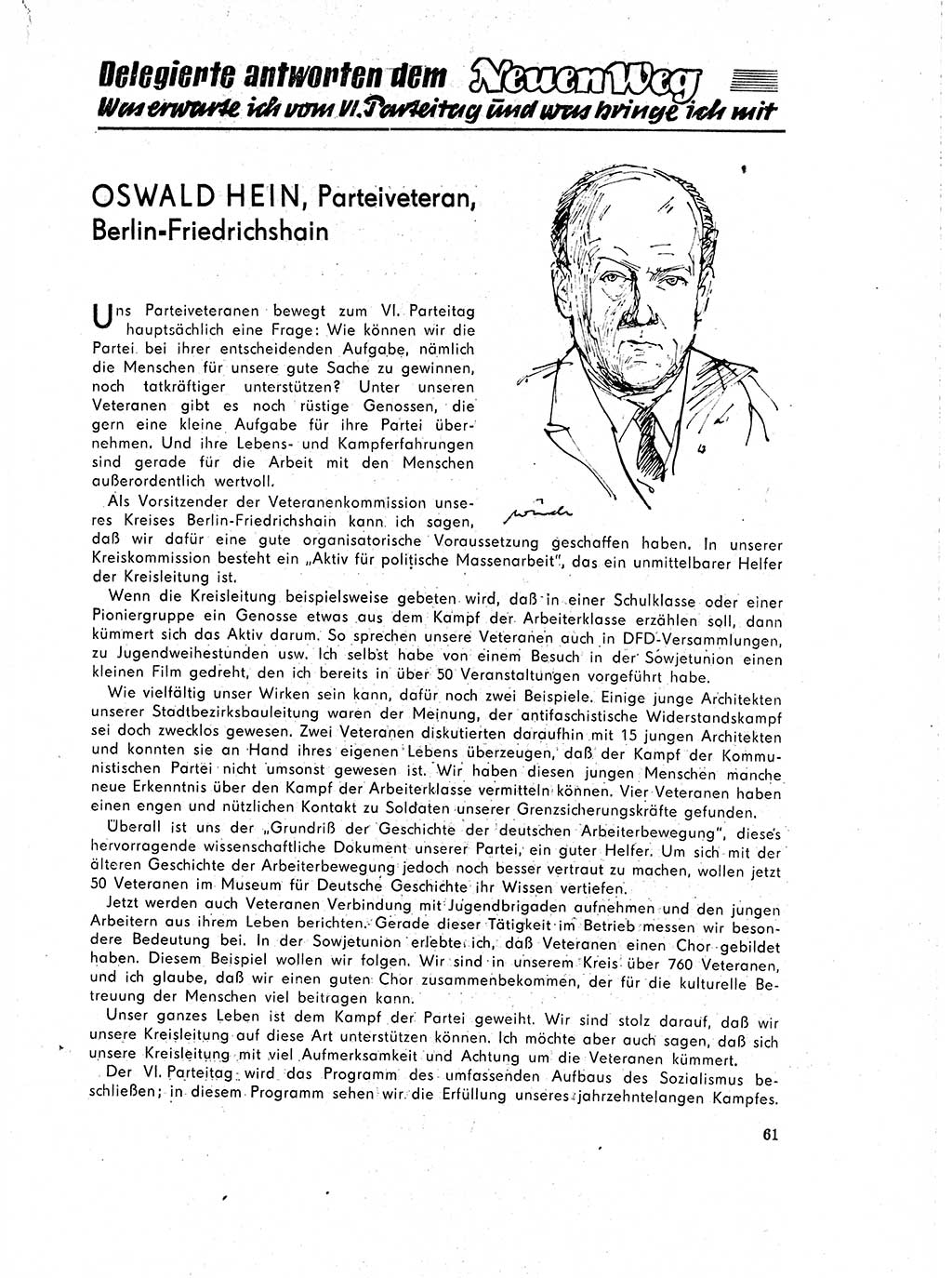 Neuer Weg (NW), Organ des Zentralkomitees (ZK) der SED (Sozialistische Einheitspartei Deutschlands) für Fragen des Parteilebens, 18. Jahrgang [Deutsche Demokratische Republik (DDR)] 1963, Seite 61 (NW ZK SED DDR 1963, S. 61)