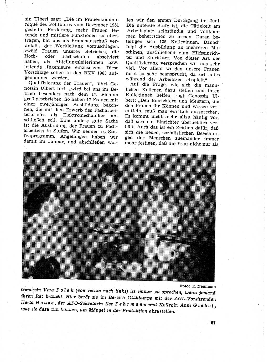 Neuer Weg (NW), Organ des Zentralkomitees (ZK) der SED (Sozialistische Einheitspartei Deutschlands) für Fragen des Parteilebens, 18. Jahrgang [Deutsche Demokratische Republik (DDR)] 1963, Seite 67 (NW ZK SED DDR 1963, S. 67)