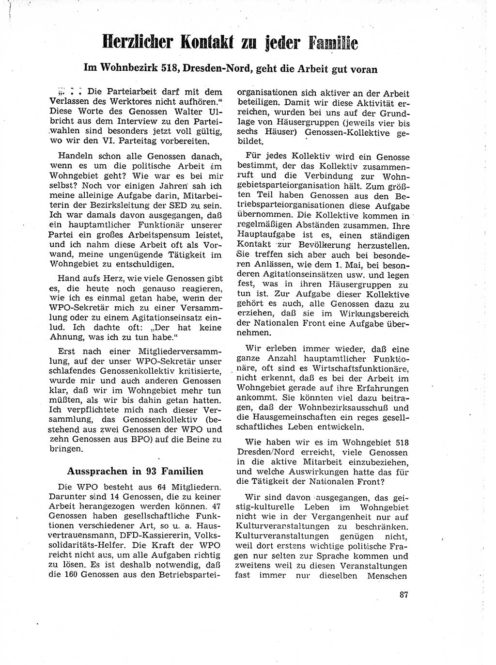 Neuer Weg (NW), Organ des Zentralkomitees (ZK) der SED (Sozialistische Einheitspartei Deutschlands) für Fragen des Parteilebens, 18. Jahrgang [Deutsche Demokratische Republik (DDR)] 1963, Seite 87 (NW ZK SED DDR 1963, S. 87)