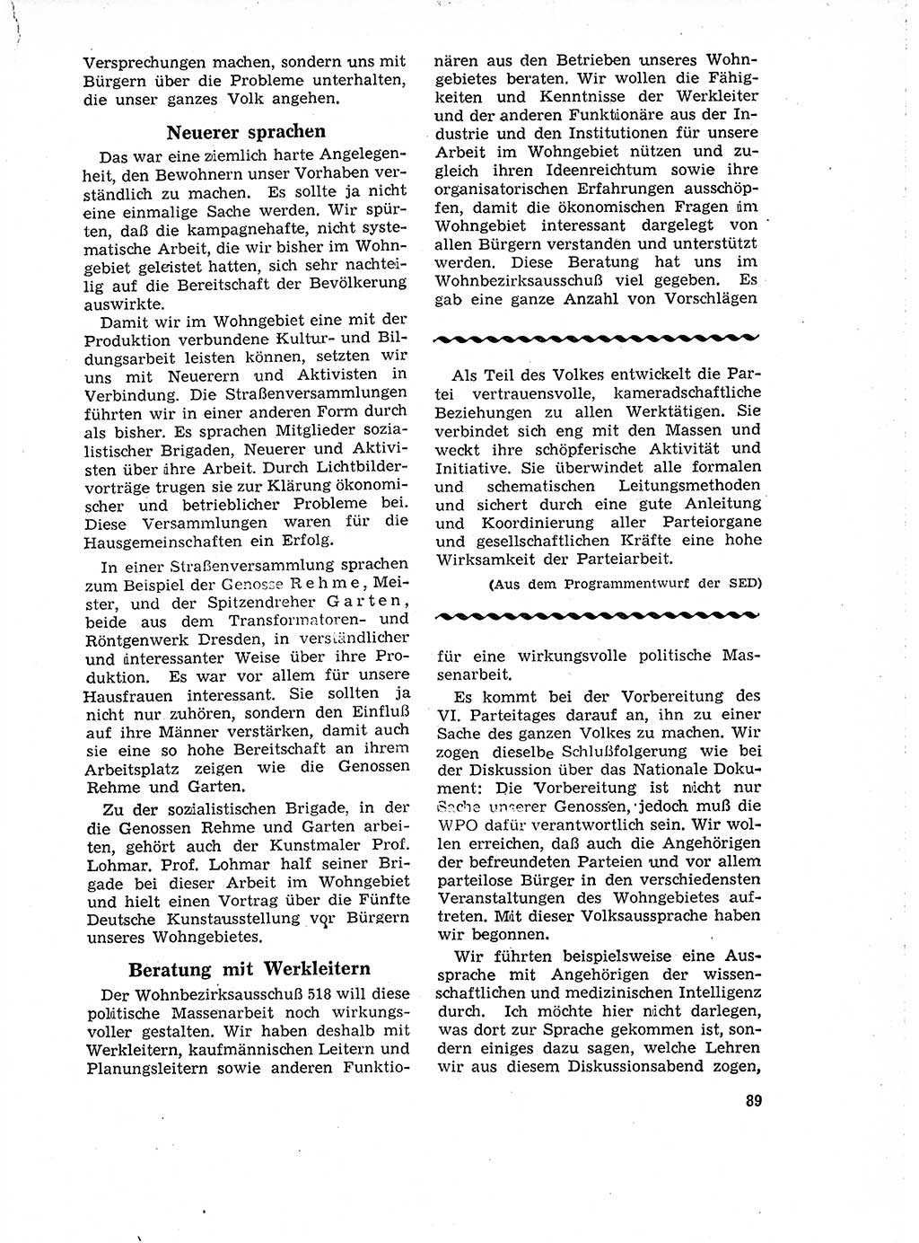 Neuer Weg (NW), Organ des Zentralkomitees (ZK) der SED (Sozialistische Einheitspartei Deutschlands) für Fragen des Parteilebens, 18. Jahrgang [Deutsche Demokratische Republik (DDR)] 1963, Seite 89 (NW ZK SED DDR 1963, S. 89)