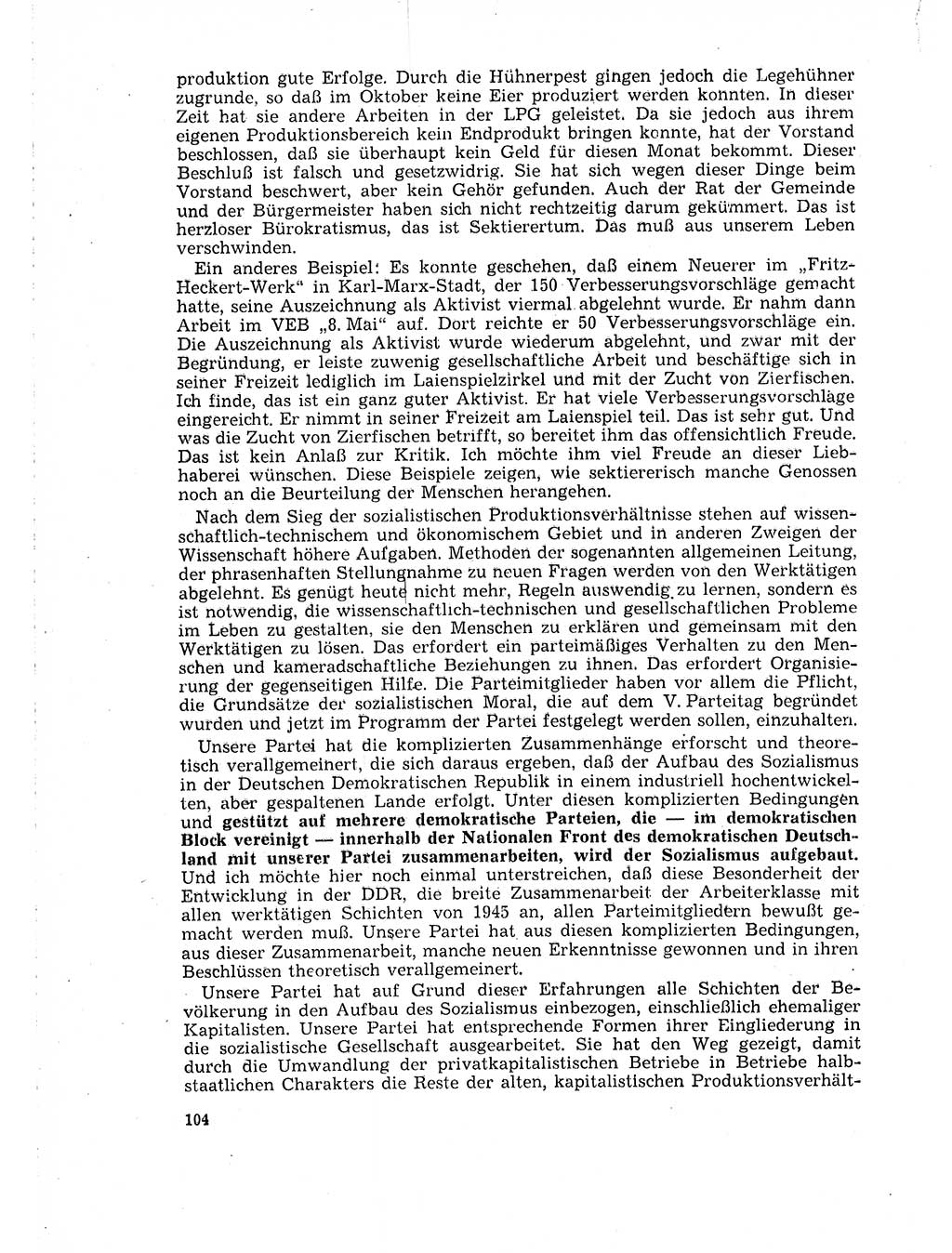 Neuer Weg (NW), Organ des Zentralkomitees (ZK) der SED (Sozialistische Einheitspartei Deutschlands) für Fragen des Parteilebens, 18. Jahrgang [Deutsche Demokratische Republik (DDR)] 1963, Seite 104 (NW ZK SED DDR 1963, S. 104)