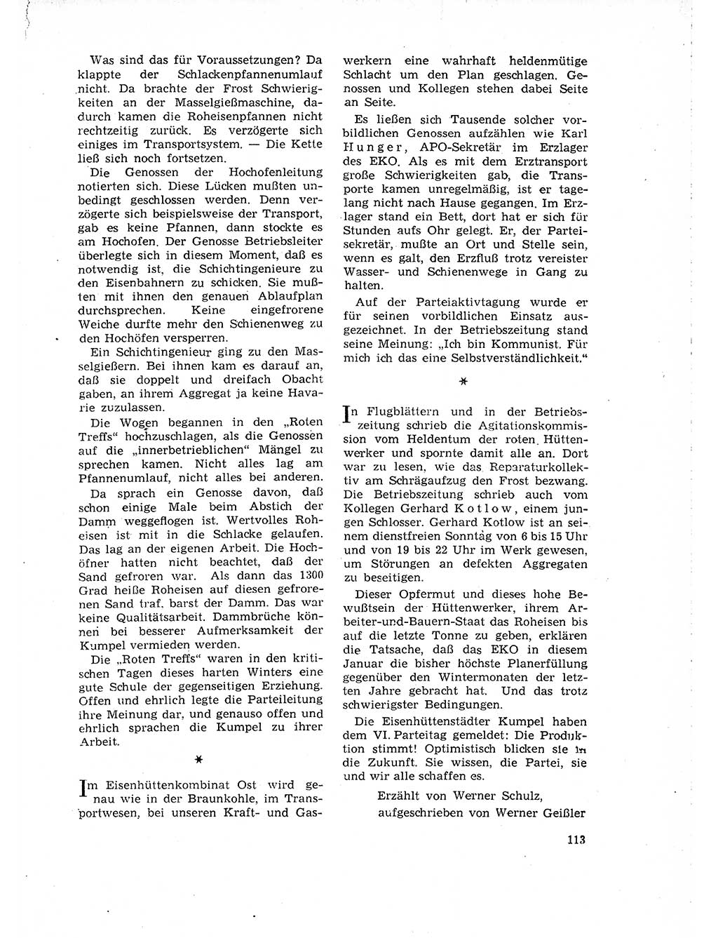 Neuer Weg (NW), Organ des Zentralkomitees (ZK) der SED (Sozialistische Einheitspartei Deutschlands) für Fragen des Parteilebens, 18. Jahrgang [Deutsche Demokratische Republik (DDR)] 1963, Seite 113 (NW ZK SED DDR 1963, S. 113)