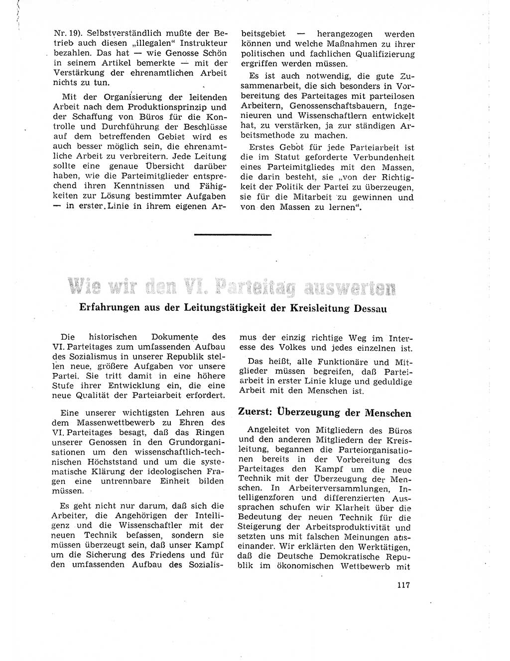 Neuer Weg (NW), Organ des Zentralkomitees (ZK) der SED (Sozialistische Einheitspartei Deutschlands) für Fragen des Parteilebens, 18. Jahrgang [Deutsche Demokratische Republik (DDR)] 1963, Seite 117 (NW ZK SED DDR 1963, S. 117)