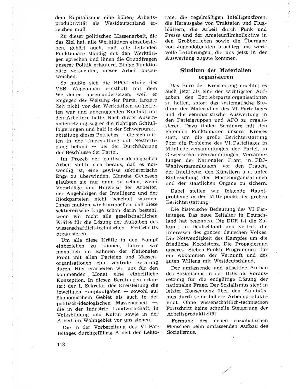 Neuer Weg (NW), Organ des Zentralkomitees (ZK) der SED (Sozialistische Einheitspartei Deutschlands) für Fragen des Parteilebens, 18. Jahrgang [Deutsche Demokratische Republik (DDR)] 1963, Seite 118 (NW ZK SED DDR 1963, S. 118)