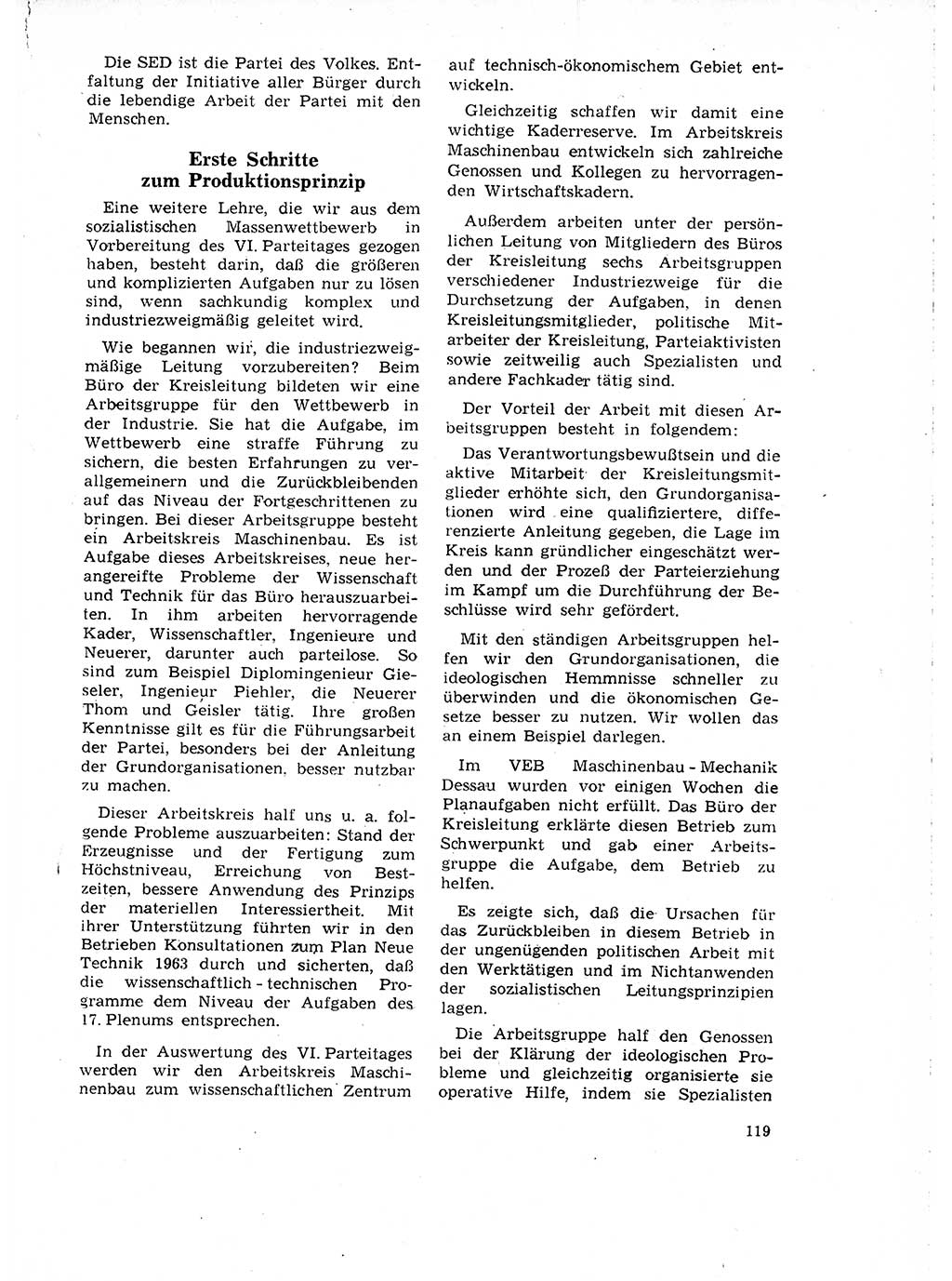 Neuer Weg (NW), Organ des Zentralkomitees (ZK) der SED (Sozialistische Einheitspartei Deutschlands) für Fragen des Parteilebens, 18. Jahrgang [Deutsche Demokratische Republik (DDR)] 1963, Seite 119 (NW ZK SED DDR 1963, S. 119)