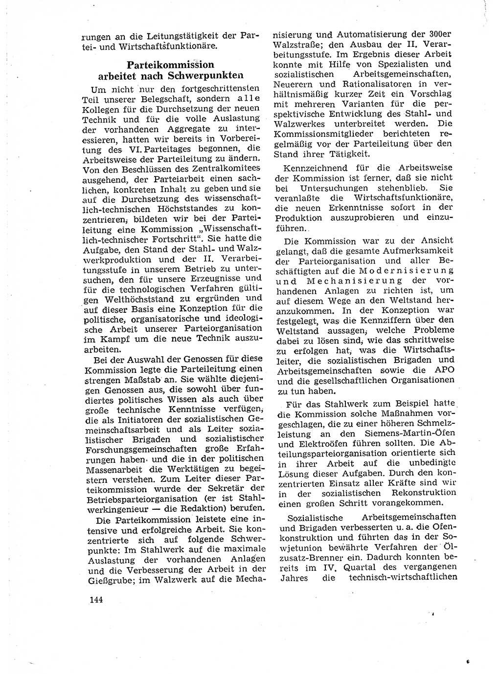 Neuer Weg (NW), Organ des Zentralkomitees (ZK) der SED (Sozialistische Einheitspartei Deutschlands) für Fragen des Parteilebens, 18. Jahrgang [Deutsche Demokratische Republik (DDR)] 1963, Seite 144 (NW ZK SED DDR 1963, S. 144)