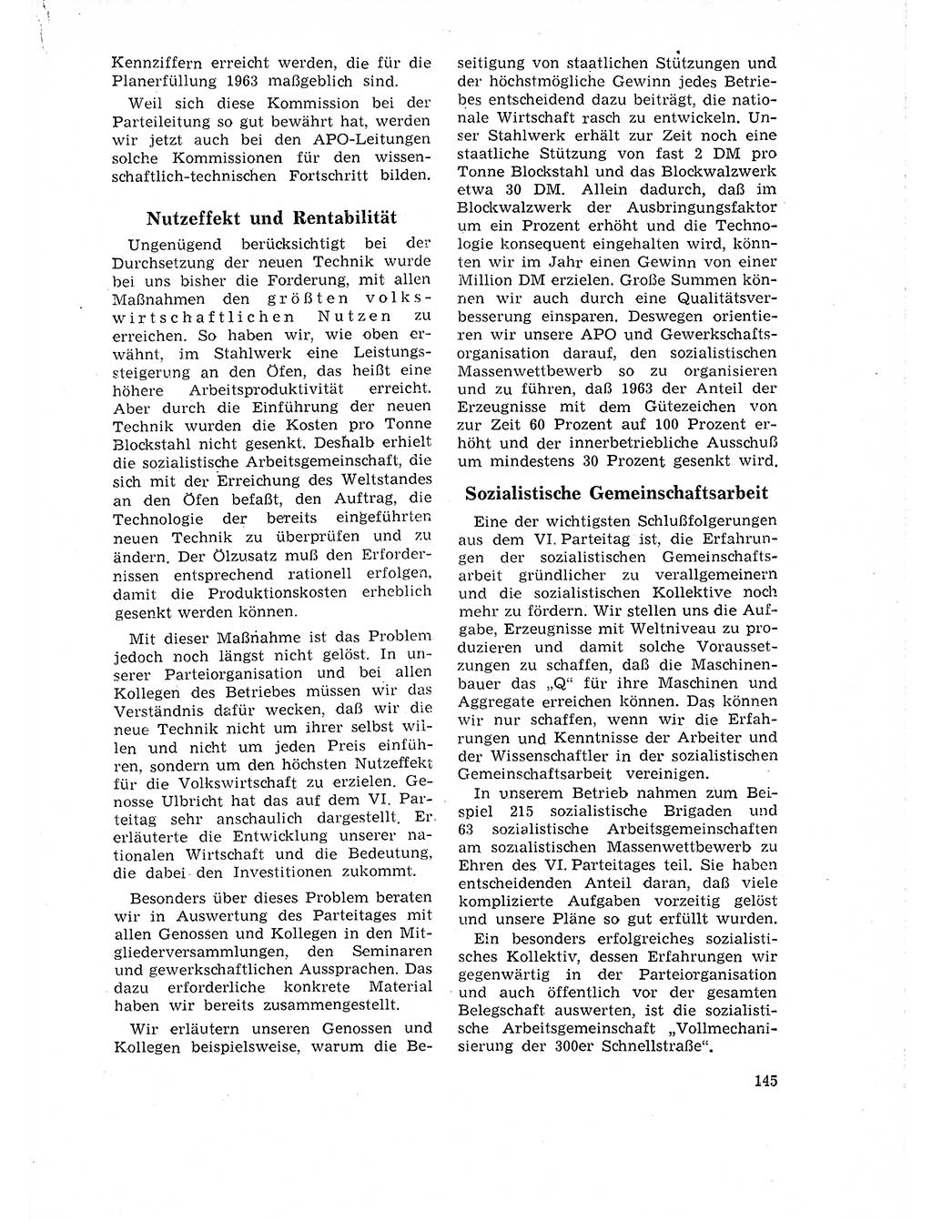 Neuer Weg (NW), Organ des Zentralkomitees (ZK) der SED (Sozialistische Einheitspartei Deutschlands) für Fragen des Parteilebens, 18. Jahrgang [Deutsche Demokratische Republik (DDR)] 1963, Seite 145 (NW ZK SED DDR 1963, S. 145)