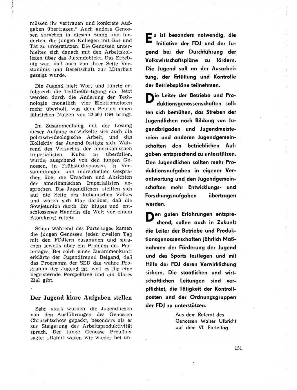 Neuer Weg (NW), Organ des Zentralkomitees (ZK) der SED (Sozialistische Einheitspartei Deutschlands) für Fragen des Parteilebens, 18. Jahrgang [Deutsche Demokratische Republik (DDR)] 1963, Seite 151 (NW ZK SED DDR 1963, S. 151)