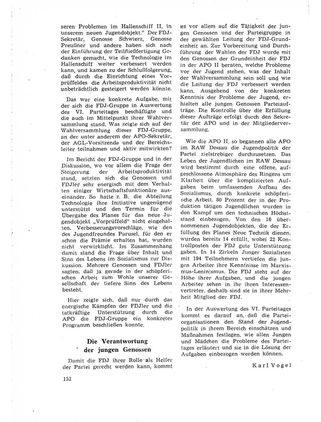 Neuer Weg (NW), Organ des Zentralkomitees (ZK) der SED (Sozialistische Einheitspartei Deutschlands) für Fragen des Parteilebens, 18. Jahrgang [Deutsche Demokratische Republik (DDR)] 1963, Seite 152 (NW ZK SED DDR 1963, S. 152)