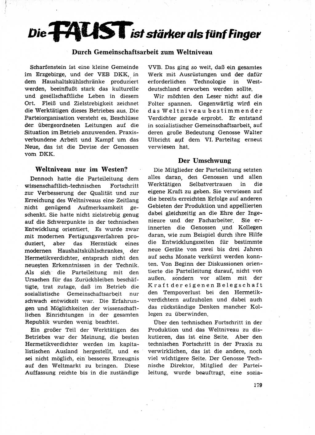 Neuer Weg (NW), Organ des Zentralkomitees (ZK) der SED (Sozialistische Einheitspartei Deutschlands) für Fragen des Parteilebens, 18. Jahrgang [Deutsche Demokratische Republik (DDR)] 1963, Seite 179 (NW ZK SED DDR 1963, S. 179)