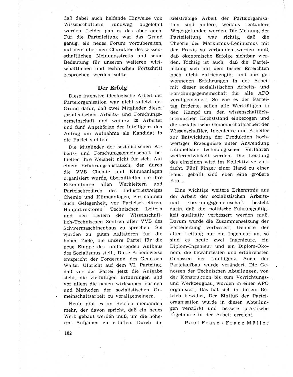 Neuer Weg (NW), Organ des Zentralkomitees (ZK) der SED (Sozialistische Einheitspartei Deutschlands) für Fragen des Parteilebens, 18. Jahrgang [Deutsche Demokratische Republik (DDR)] 1963, Seite 182 (NW ZK SED DDR 1963, S. 182)