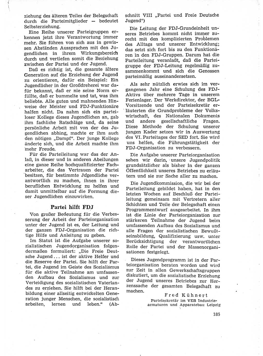 Neuer Weg (NW), Organ des Zentralkomitees (ZK) der SED (Sozialistische Einheitspartei Deutschlands) für Fragen des Parteilebens, 18. Jahrgang [Deutsche Demokratische Republik (DDR)] 1963, Seite 185 (NW ZK SED DDR 1963, S. 185)