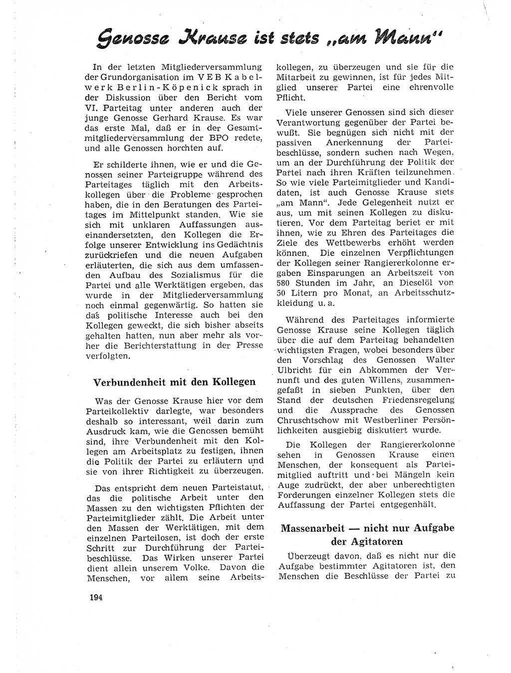 Neuer Weg (NW), Organ des Zentralkomitees (ZK) der SED (Sozialistische Einheitspartei Deutschlands) für Fragen des Parteilebens, 18. Jahrgang [Deutsche Demokratische Republik (DDR)] 1963, Seite 194 (NW ZK SED DDR 1963, S. 194)