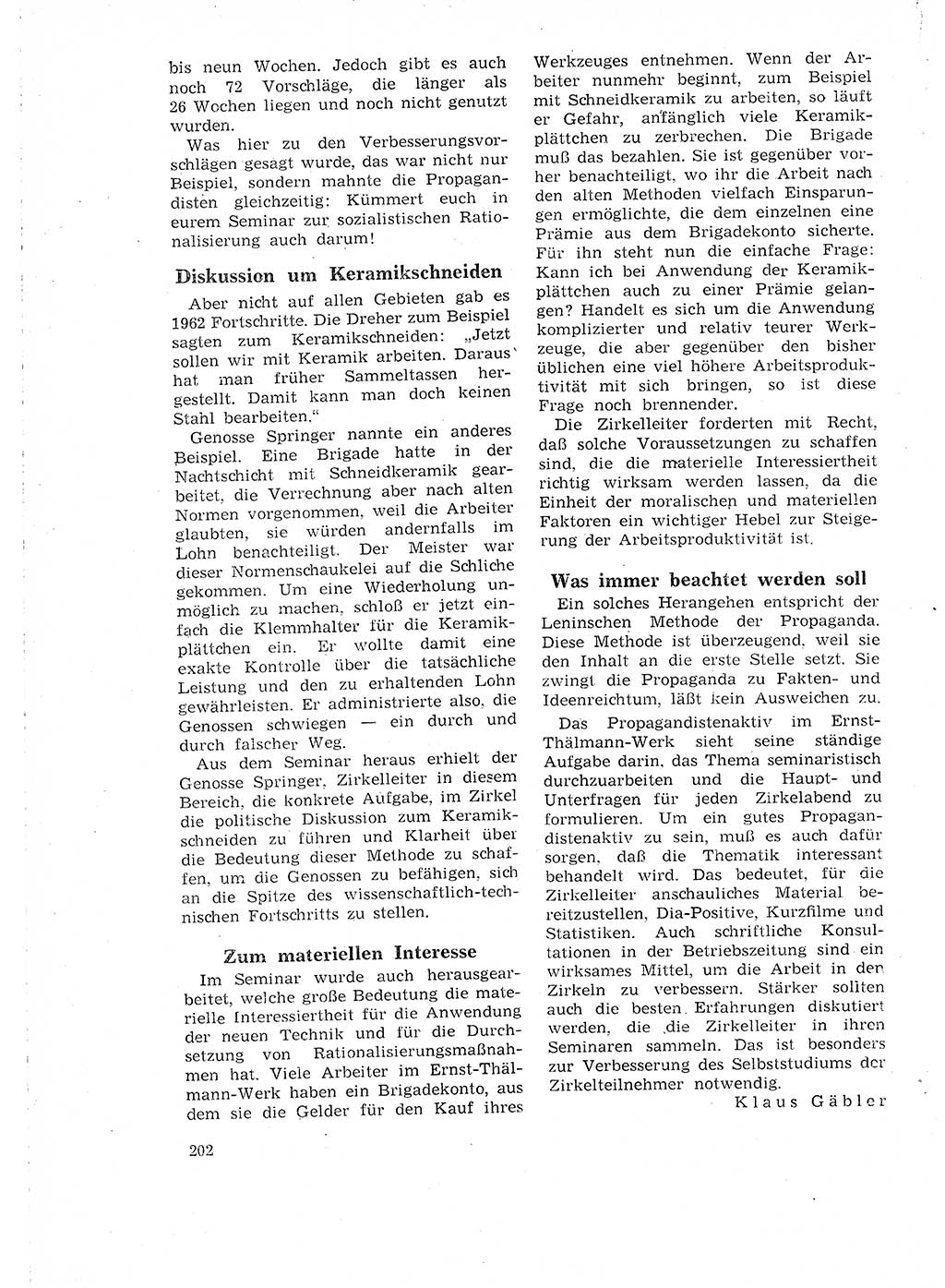 Neuer Weg (NW), Organ des Zentralkomitees (ZK) der SED (Sozialistische Einheitspartei Deutschlands) für Fragen des Parteilebens, 18. Jahrgang [Deutsche Demokratische Republik (DDR)] 1963, Seite 202 (NW ZK SED DDR 1963, S. 202)
