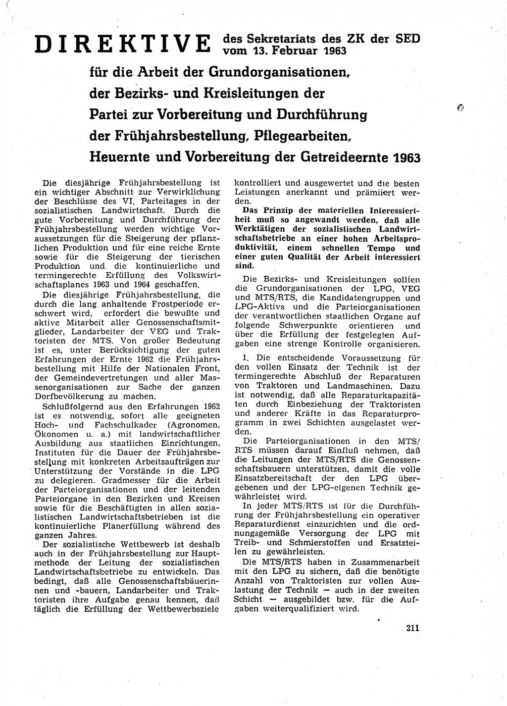 Neuer Weg (NW), Organ des Zentralkomitees (ZK) der SED (Sozialistische Einheitspartei Deutschlands) für Fragen des Parteilebens, 18. Jahrgang [Deutsche Demokratische Republik (DDR)] 1963, Seite 211 (NW ZK SED DDR 1963, S. 211)