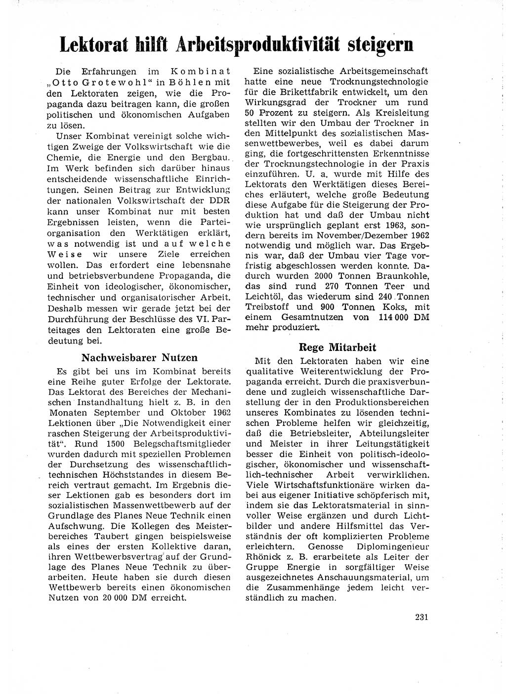 Neuer Weg (NW), Organ des Zentralkomitees (ZK) der SED (Sozialistische Einheitspartei Deutschlands) für Fragen des Parteilebens, 18. Jahrgang [Deutsche Demokratische Republik (DDR)] 1963, Seite 231 (NW ZK SED DDR 1963, S. 231)