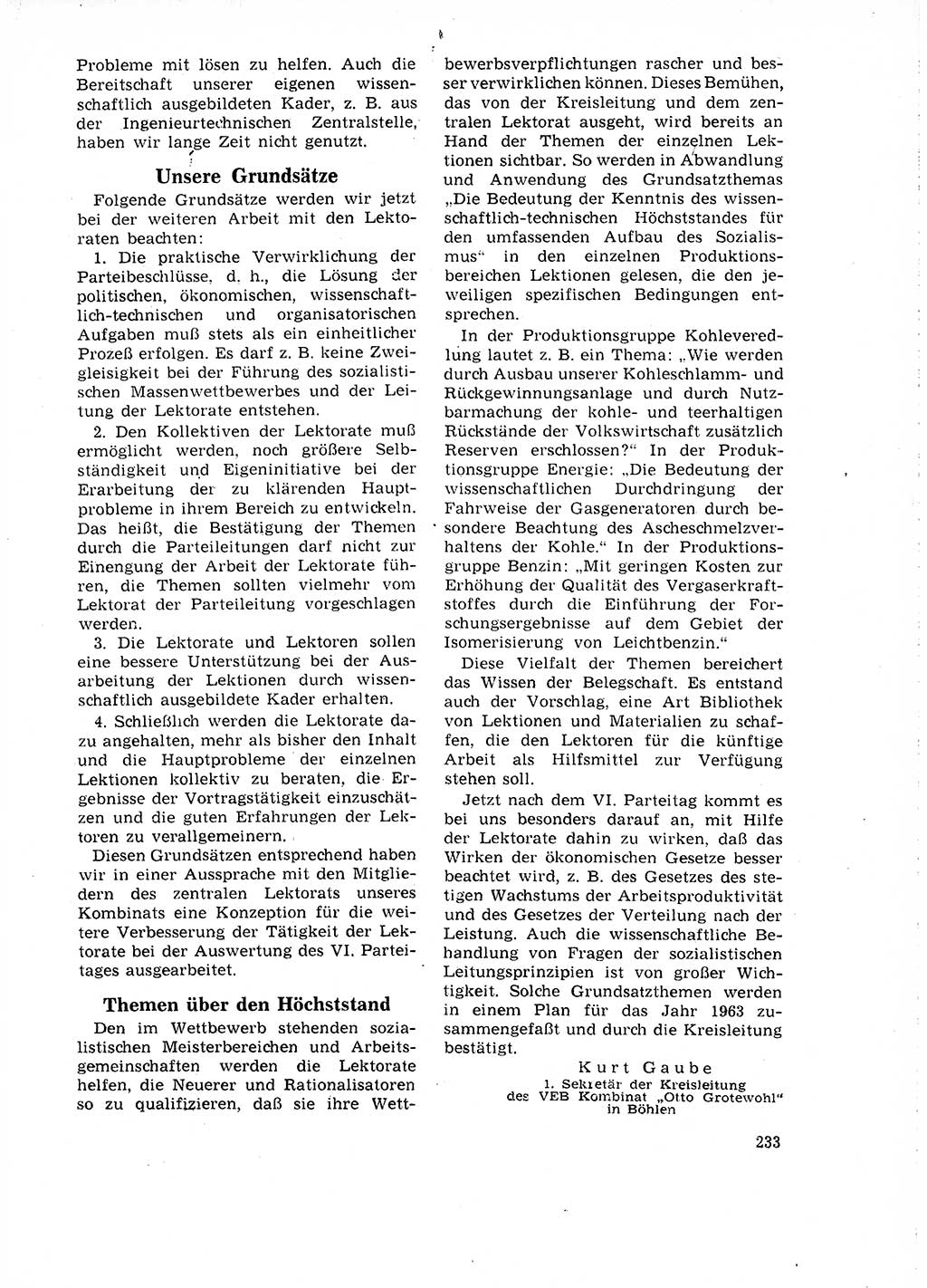Neuer Weg (NW), Organ des Zentralkomitees (ZK) der SED (Sozialistische Einheitspartei Deutschlands) für Fragen des Parteilebens, 18. Jahrgang [Deutsche Demokratische Republik (DDR)] 1963, Seite 233 (NW ZK SED DDR 1963, S. 233)