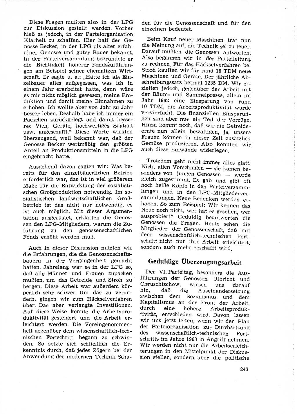 Neuer Weg (NW), Organ des Zentralkomitees (ZK) der SED (Sozialistische Einheitspartei Deutschlands) für Fragen des Parteilebens, 18. Jahrgang [Deutsche Demokratische Republik (DDR)] 1963, Seite 243 (NW ZK SED DDR 1963, S. 243)
