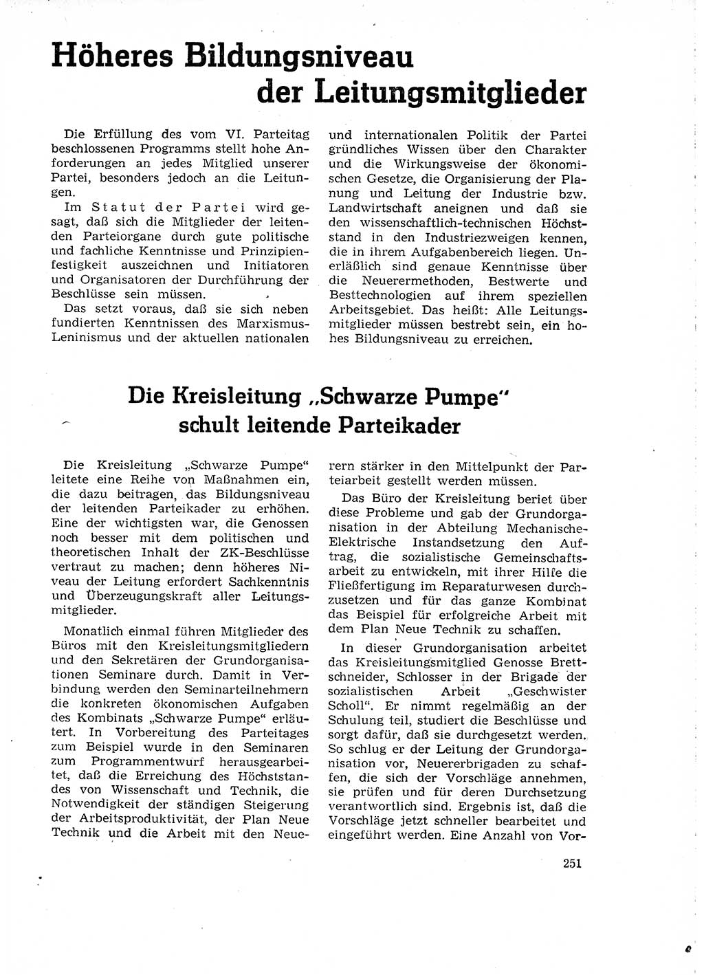 Neuer Weg (NW), Organ des Zentralkomitees (ZK) der SED (Sozialistische Einheitspartei Deutschlands) für Fragen des Parteilebens, 18. Jahrgang [Deutsche Demokratische Republik (DDR)] 1963, Seite 251 (NW ZK SED DDR 1963, S. 251)