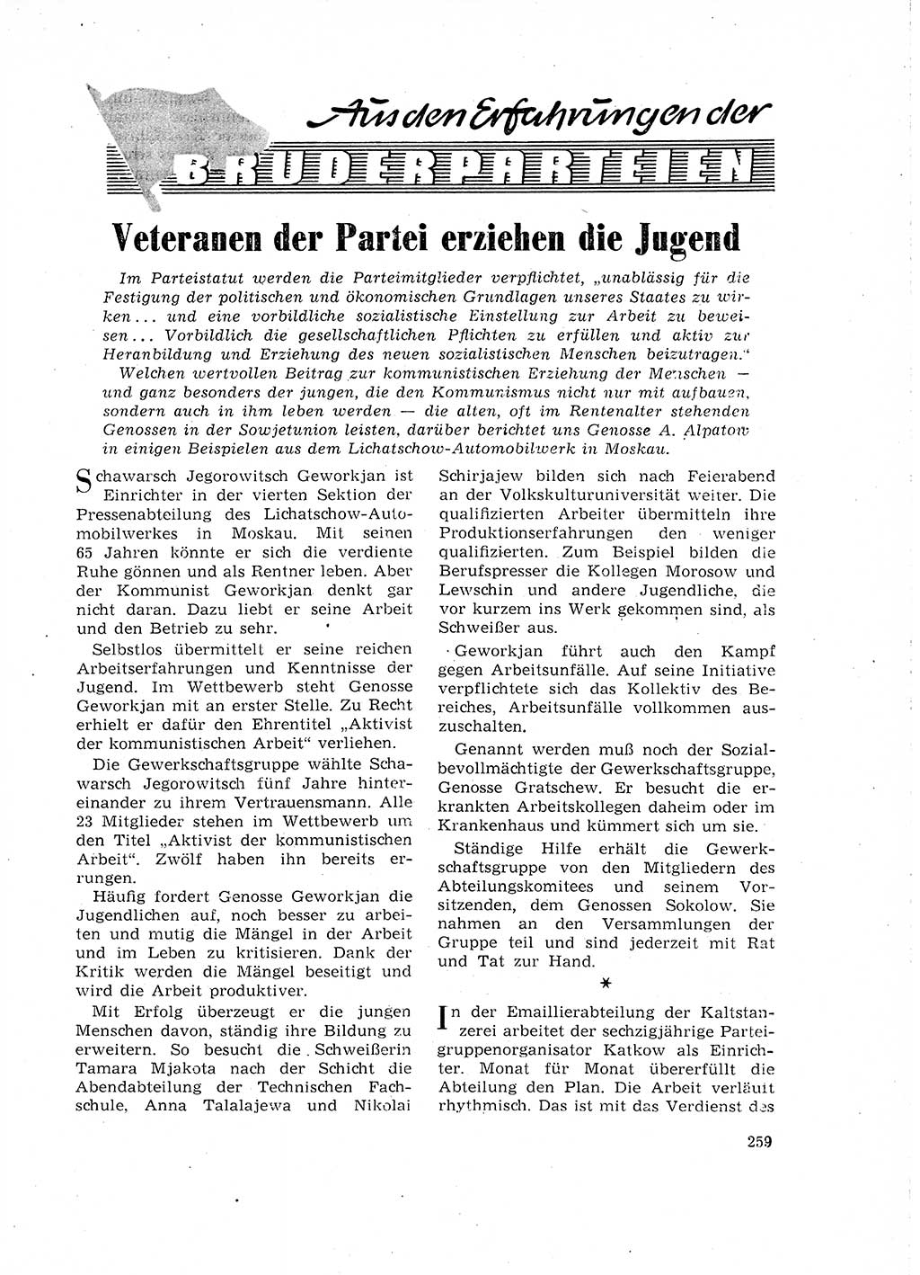 Neuer Weg (NW), Organ des Zentralkomitees (ZK) der SED (Sozialistische Einheitspartei Deutschlands) für Fragen des Parteilebens, 18. Jahrgang [Deutsche Demokratische Republik (DDR)] 1963, Seite 259 (NW ZK SED DDR 1963, S. 259)