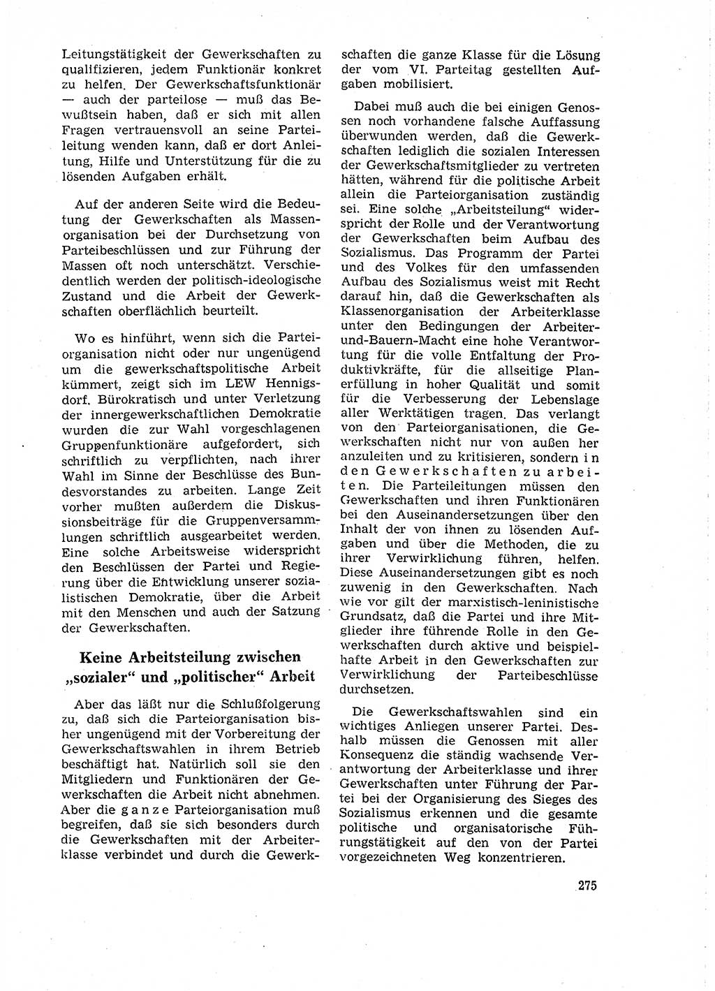 Neuer Weg (NW), Organ des Zentralkomitees (ZK) der SED (Sozialistische Einheitspartei Deutschlands) für Fragen des Parteilebens, 18. Jahrgang [Deutsche Demokratische Republik (DDR)] 1963, Seite 275 (NW ZK SED DDR 1963, S. 275)