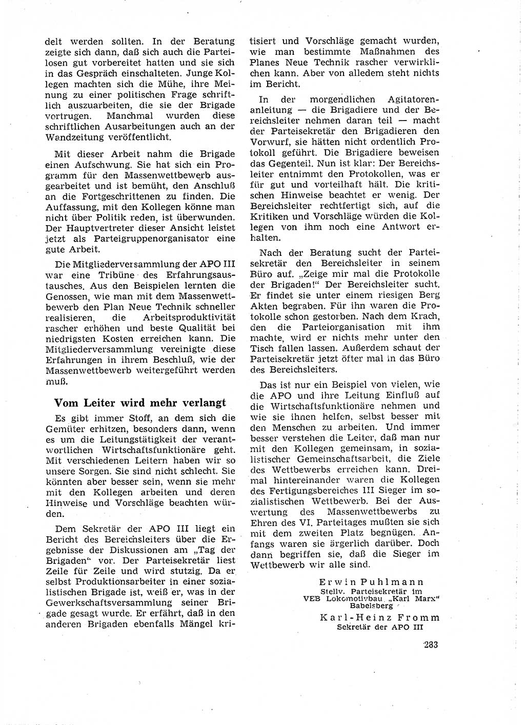 Neuer Weg (NW), Organ des Zentralkomitees (ZK) der SED (Sozialistische Einheitspartei Deutschlands) für Fragen des Parteilebens, 18. Jahrgang [Deutsche Demokratische Republik (DDR)] 1963, Seite 283 (NW ZK SED DDR 1963, S. 283)