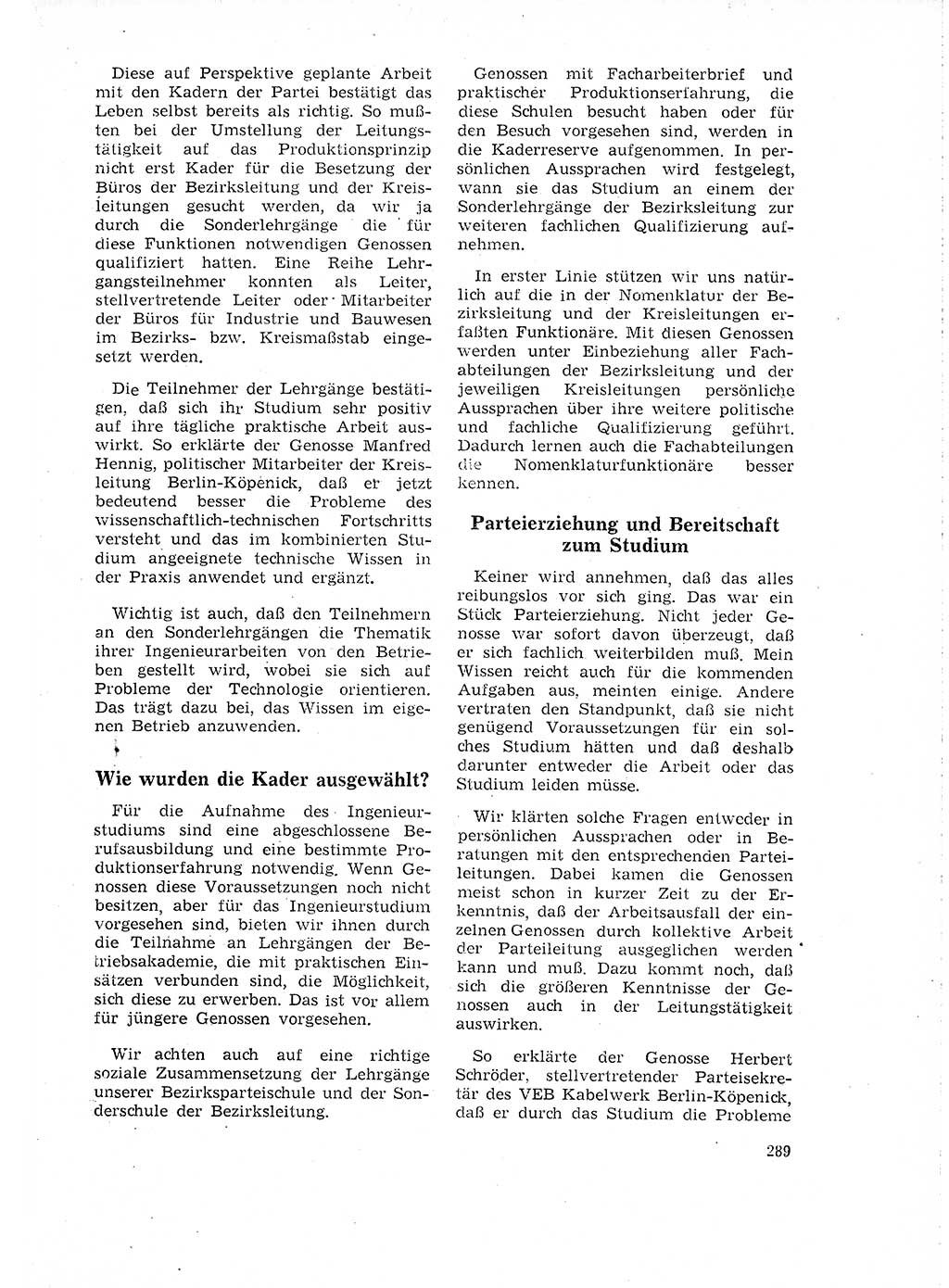Neuer Weg (NW), Organ des Zentralkomitees (ZK) der SED (Sozialistische Einheitspartei Deutschlands) für Fragen des Parteilebens, 18. Jahrgang [Deutsche Demokratische Republik (DDR)] 1963, Seite 289 (NW ZK SED DDR 1963, S. 289)