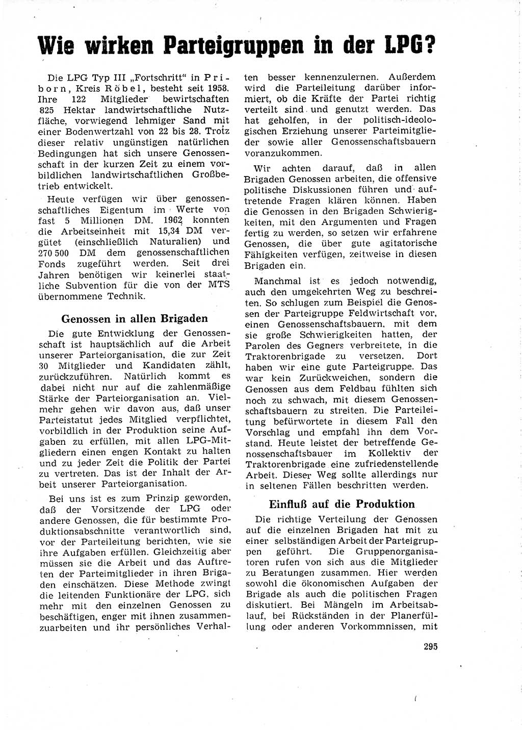 Neuer Weg (NW), Organ des Zentralkomitees (ZK) der SED (Sozialistische Einheitspartei Deutschlands) für Fragen des Parteilebens, 18. Jahrgang [Deutsche Demokratische Republik (DDR)] 1963, Seite 295 (NW ZK SED DDR 1963, S. 295)