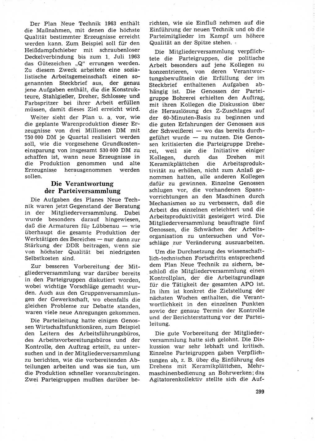 Neuer Weg (NW), Organ des Zentralkomitees (ZK) der SED (Sozialistische Einheitspartei Deutschlands) für Fragen des Parteilebens, 18. Jahrgang [Deutsche Demokratische Republik (DDR)] 1963, Seite 299 (NW ZK SED DDR 1963, S. 299)