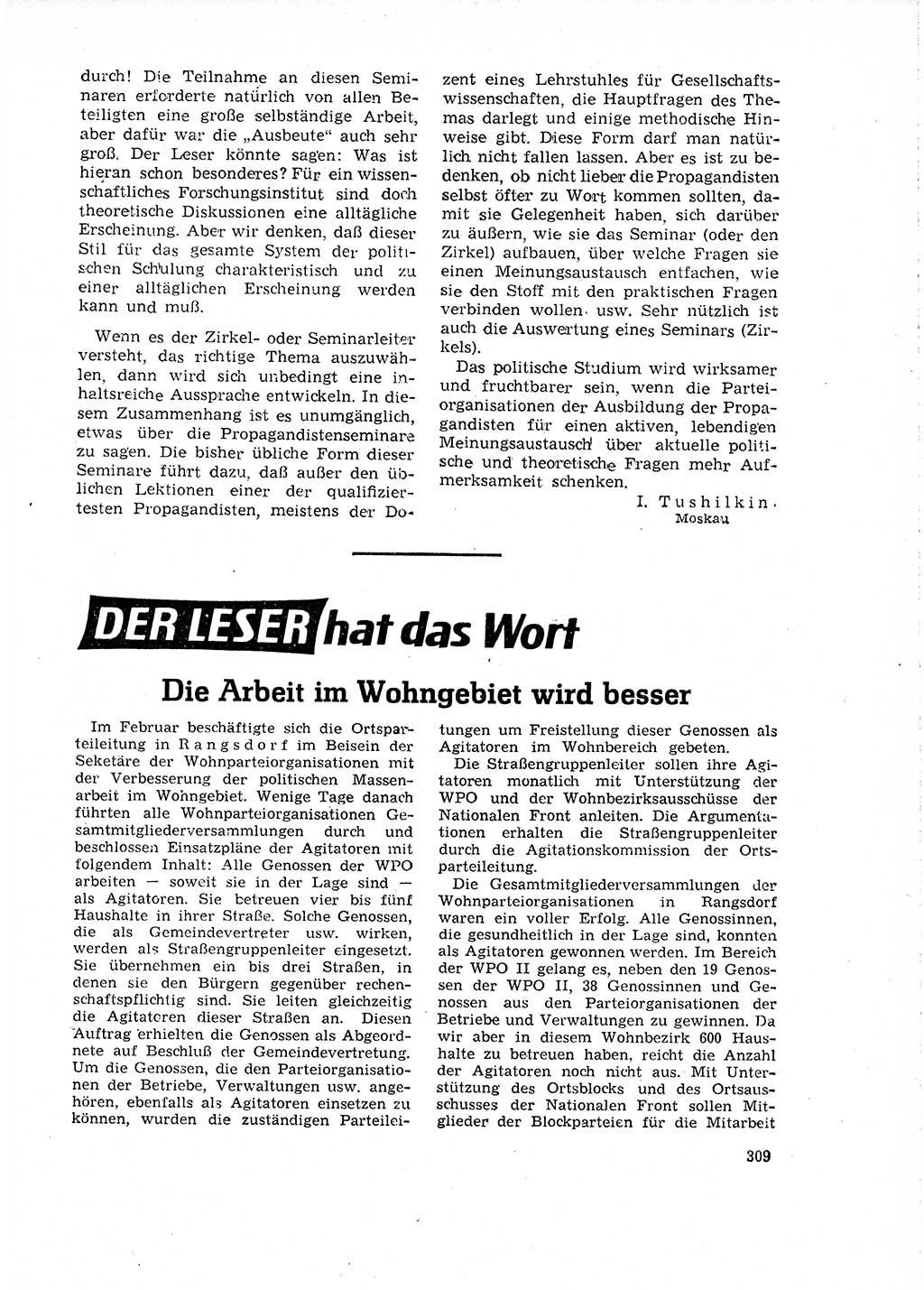 Neuer Weg (NW), Organ des Zentralkomitees (ZK) der SED (Sozialistische Einheitspartei Deutschlands) für Fragen des Parteilebens, 18. Jahrgang [Deutsche Demokratische Republik (DDR)] 1963, Seite 309 (NW ZK SED DDR 1963, S. 309)