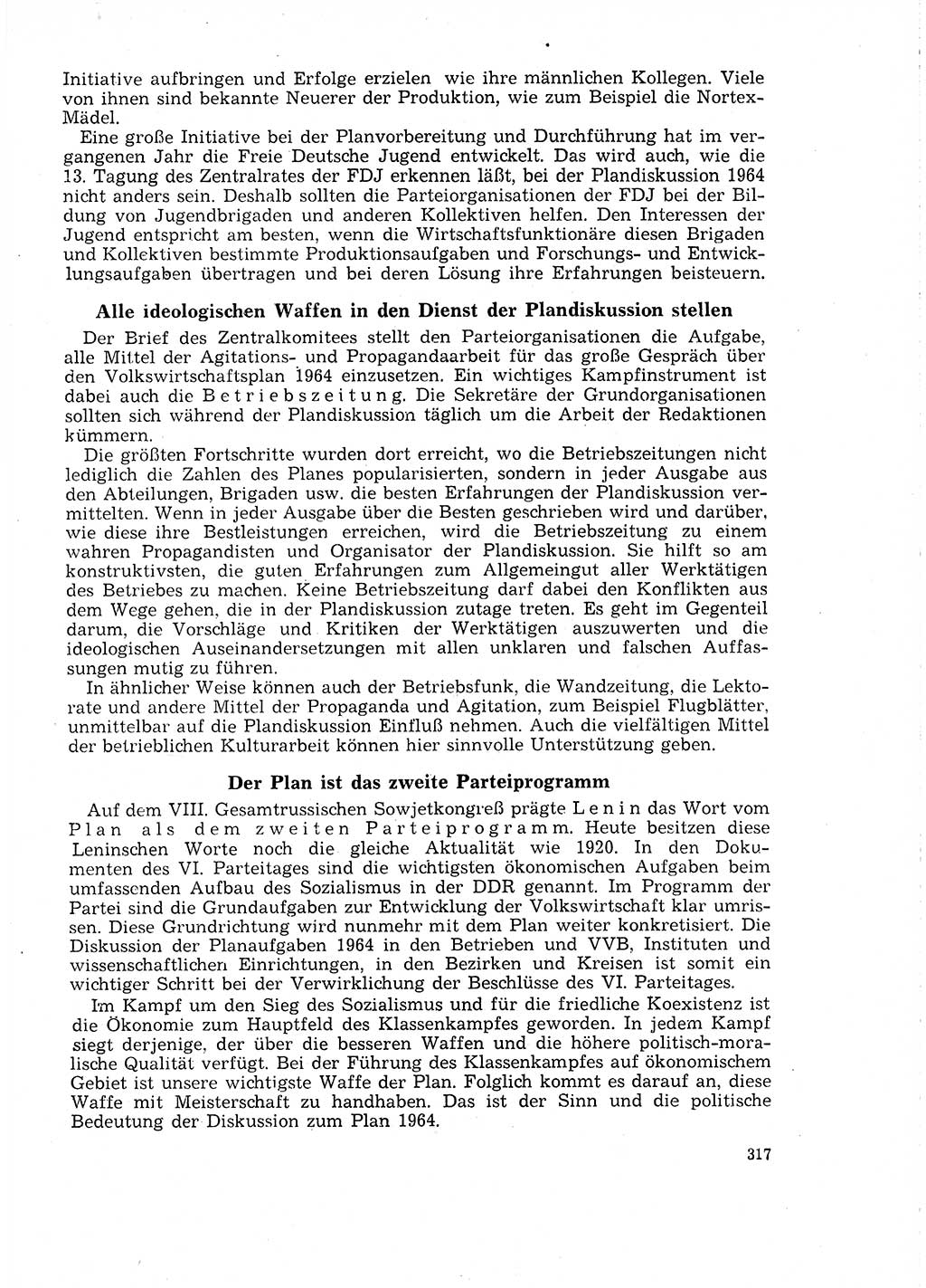 Neuer Weg (NW), Organ des Zentralkomitees (ZK) der SED (Sozialistische Einheitspartei Deutschlands) für Fragen des Parteilebens, 18. Jahrgang [Deutsche Demokratische Republik (DDR)] 1963, Seite 317 (NW ZK SED DDR 1963, S. 317)