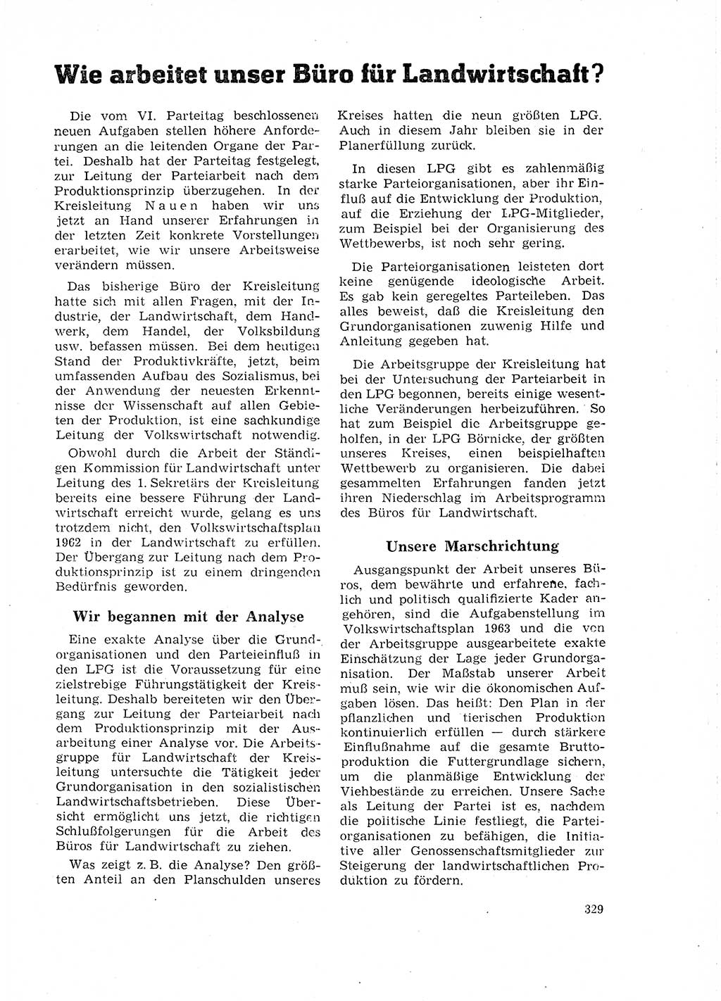 Neuer Weg (NW), Organ des Zentralkomitees (ZK) der SED (Sozialistische Einheitspartei Deutschlands) für Fragen des Parteilebens, 18. Jahrgang [Deutsche Demokratische Republik (DDR)] 1963, Seite 329 (NW ZK SED DDR 1963, S. 329)