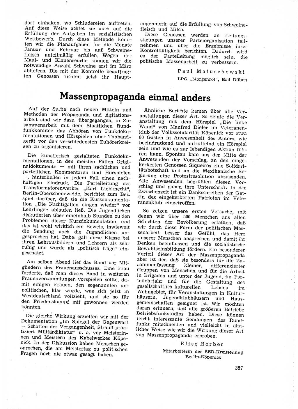Neuer Weg (NW), Organ des Zentralkomitees (ZK) der SED (Sozialistische Einheitspartei Deutschlands) für Fragen des Parteilebens, 18. Jahrgang [Deutsche Demokratische Republik (DDR)] 1963, Seite 357 (NW ZK SED DDR 1963, S. 357)