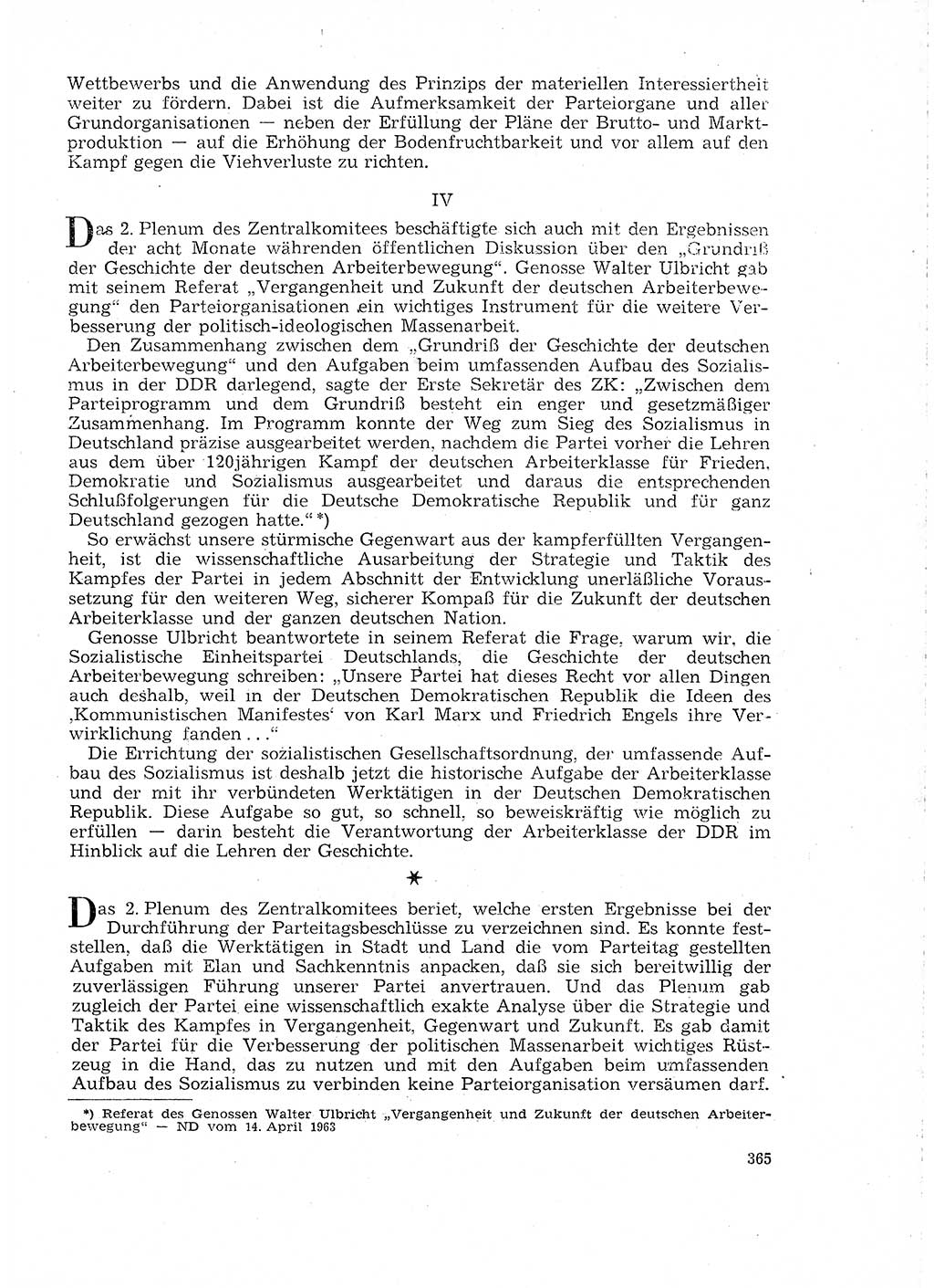 Neuer Weg (NW), Organ des Zentralkomitees (ZK) der SED (Sozialistische Einheitspartei Deutschlands) für Fragen des Parteilebens, 18. Jahrgang [Deutsche Demokratische Republik (DDR)] 1963, Seite 365 (NW ZK SED DDR 1963, S. 365)
