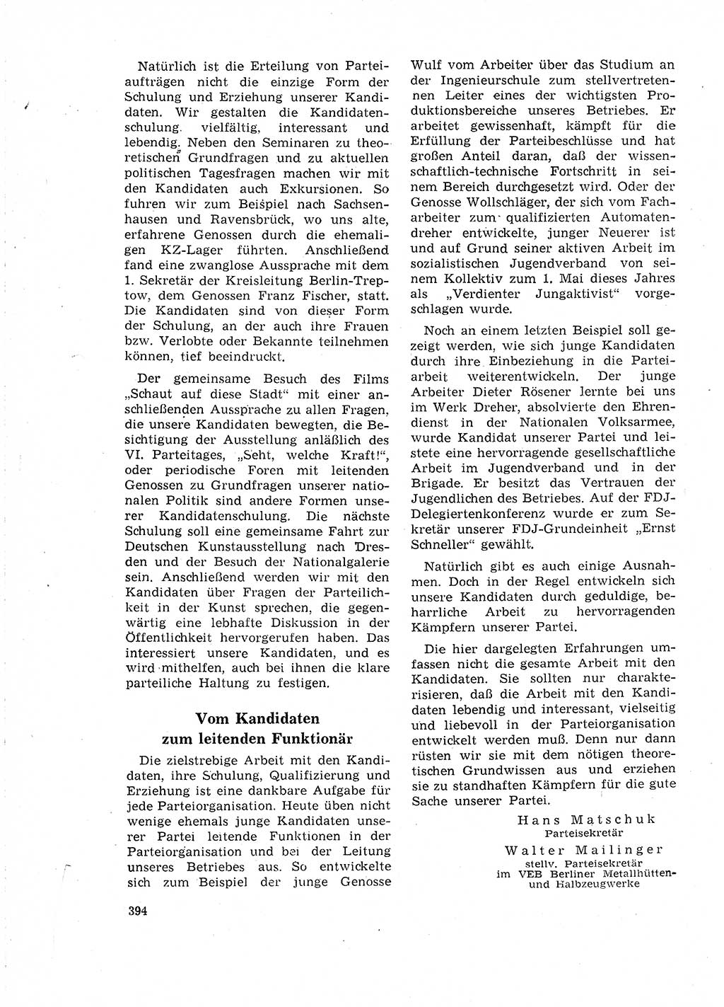 Neuer Weg (NW), Organ des Zentralkomitees (ZK) der SED (Sozialistische Einheitspartei Deutschlands) für Fragen des Parteilebens, 18. Jahrgang [Deutsche Demokratische Republik (DDR)] 1963, Seite 394 (NW ZK SED DDR 1963, S. 394)
