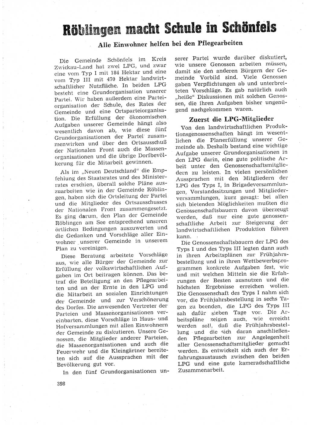 Neuer Weg (NW), Organ des Zentralkomitees (ZK) der SED (Sozialistische Einheitspartei Deutschlands) für Fragen des Parteilebens, 18. Jahrgang [Deutsche Demokratische Republik (DDR)] 1963, Seite 398 (NW ZK SED DDR 1963, S. 398)