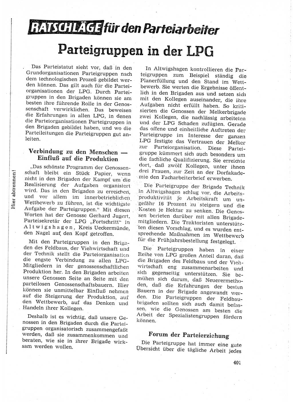 Neuer Weg (NW), Organ des Zentralkomitees (ZK) der SED (Sozialistische Einheitspartei Deutschlands) für Fragen des Parteilebens, 18. Jahrgang [Deutsche Demokratische Republik (DDR)] 1963, Seite 401 (NW ZK SED DDR 1963, S. 401)