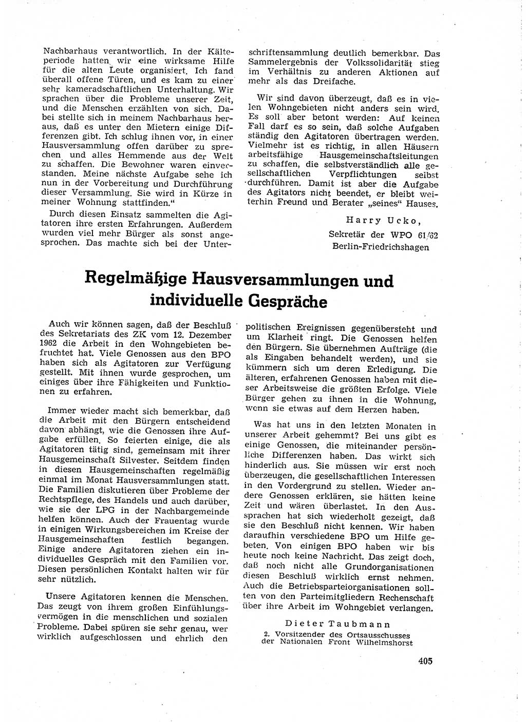 Neuer Weg (NW), Organ des Zentralkomitees (ZK) der SED (Sozialistische Einheitspartei Deutschlands) für Fragen des Parteilebens, 18. Jahrgang [Deutsche Demokratische Republik (DDR)] 1963, Seite 405 (NW ZK SED DDR 1963, S. 405)