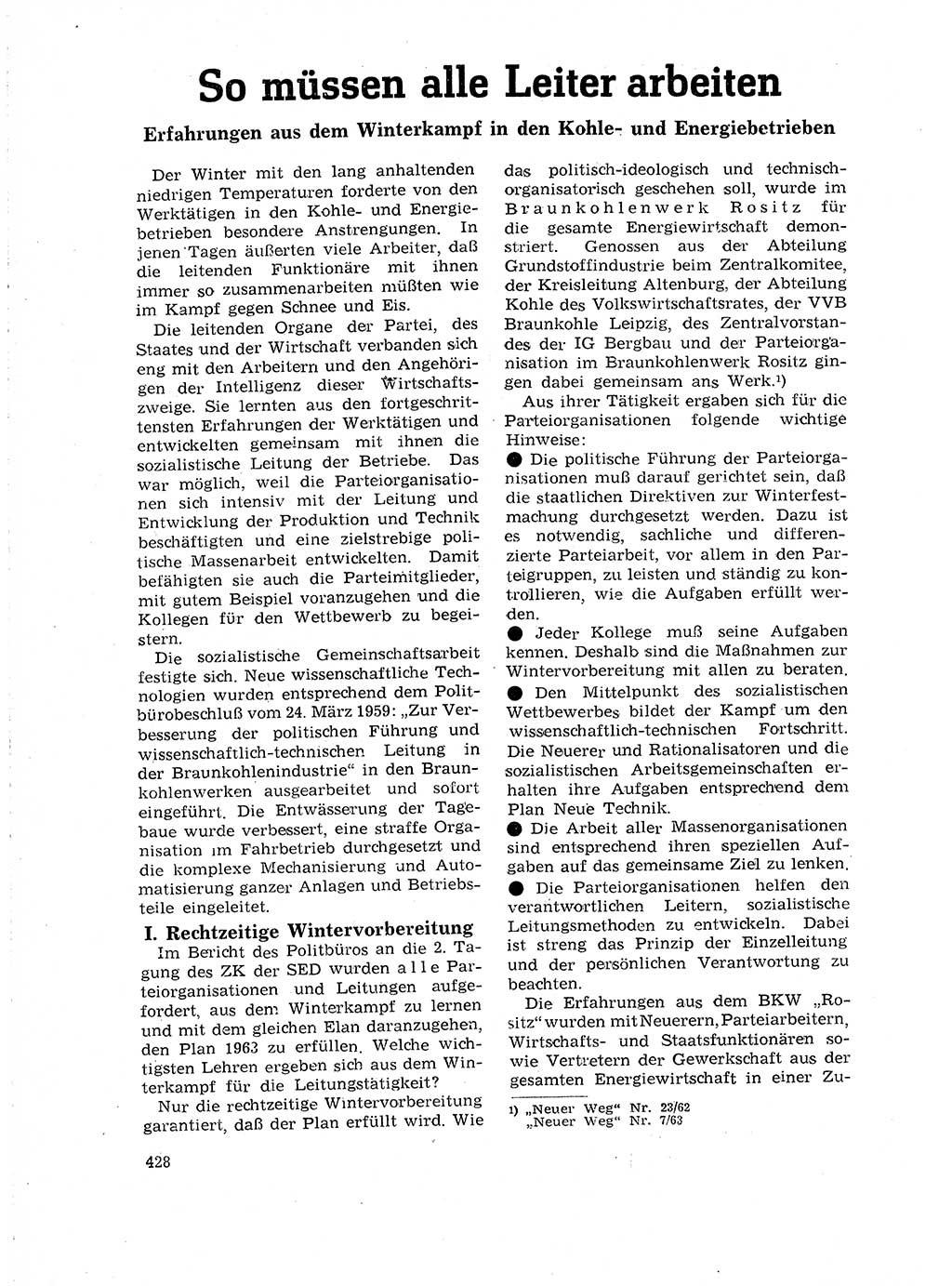 Neuer Weg (NW), Organ des Zentralkomitees (ZK) der SED (Sozialistische Einheitspartei Deutschlands) für Fragen des Parteilebens, 18. Jahrgang [Deutsche Demokratische Republik (DDR)] 1963, Seite 428 (NW ZK SED DDR 1963, S. 428)